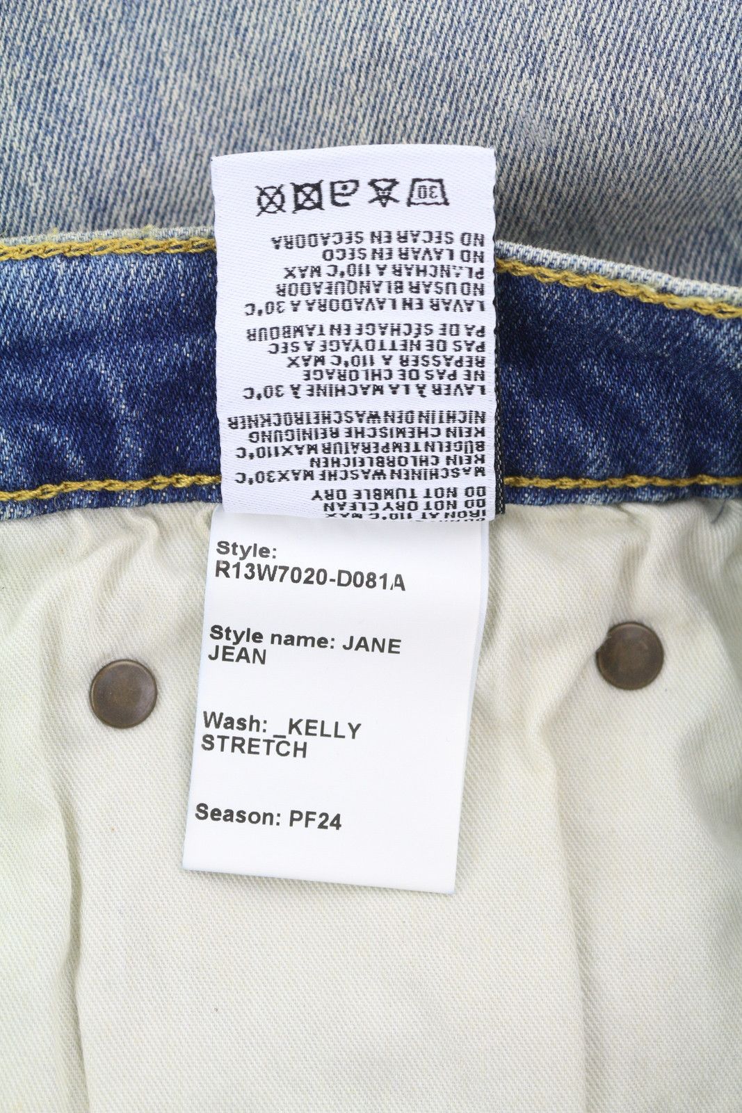 R13 JANE 27 Kelly Stretch Flared Washed Faded Zip 85429 Size 27" / US 4 / IT 40 - 10 Thumbnail