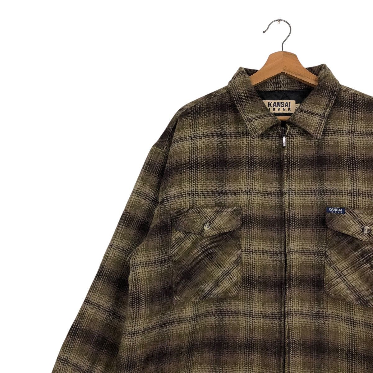 Japanese Brand 🔥VINTAGE WORK SHIRT CHORE JACKET KANSAI JEANS TARTAN DESIGN Size US XL / EU 56 / 4 - 9 Thumbnail