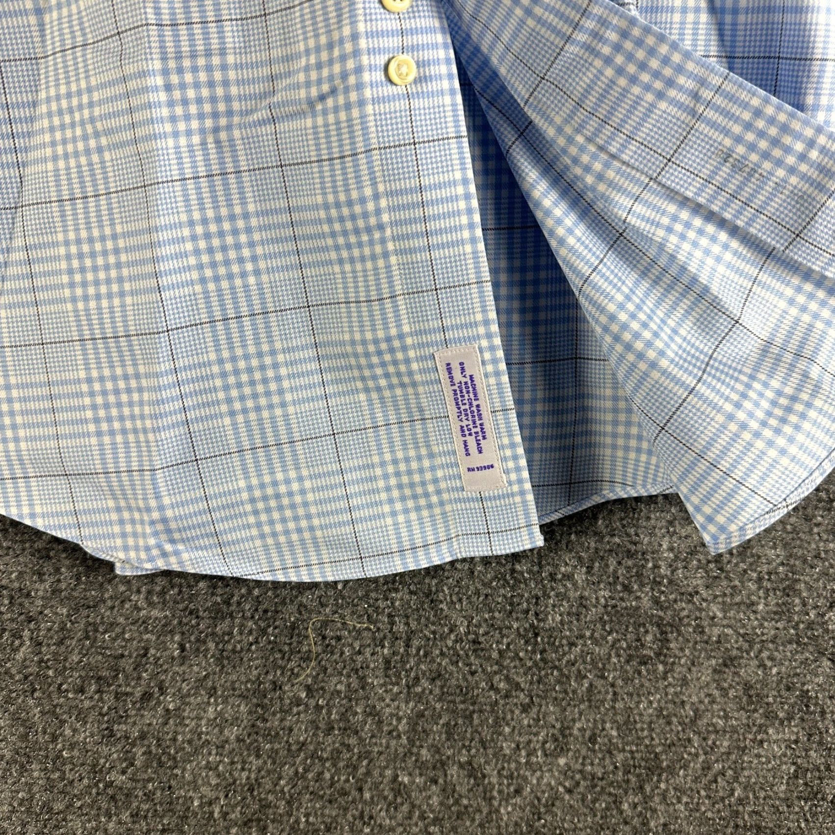 Brooks Brothers Brooks Brothers 346 Shirt Mens 16.5 Slim Non-Iron Blue Plaid Cotton Button-Up Shirt Size US XL / EU 56 / 4 - 6 Thumbnail