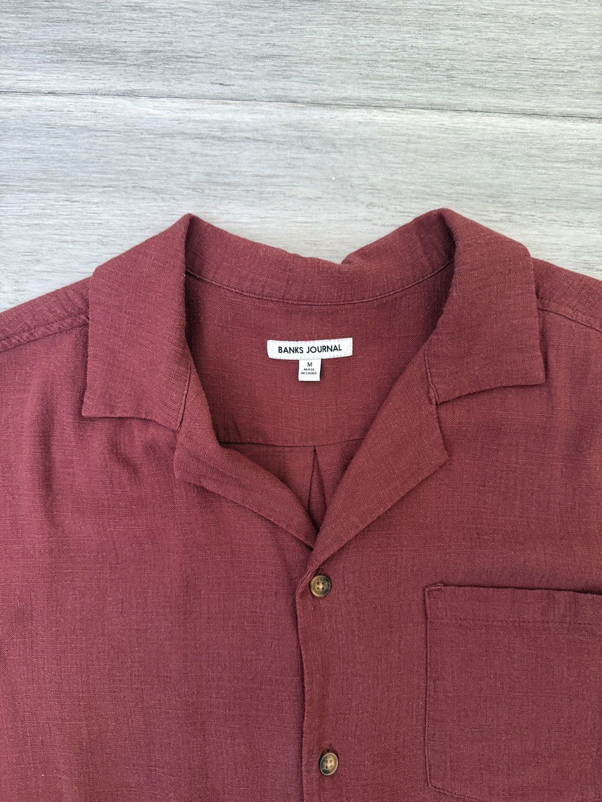 Banks Journal Linen & Cotton Vacation Short Sleeve Button Down Shirt Size US M / EU 48-50 / 2 - 2 Thumbnail