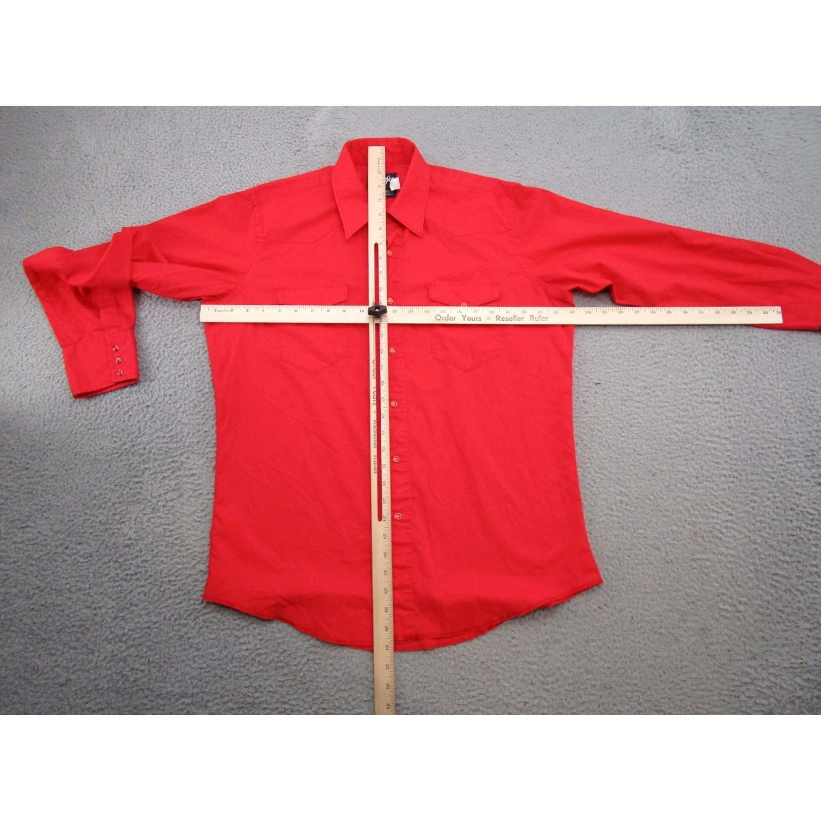 Wrangler VINTAGE Wrangler Red Pearl Snap Up Long Sleeve Shirt Mens 16.5-35 Rodeo Western 90s Mens Shirt Size US XL / EU 56 / 4 - 5 Thumbnail