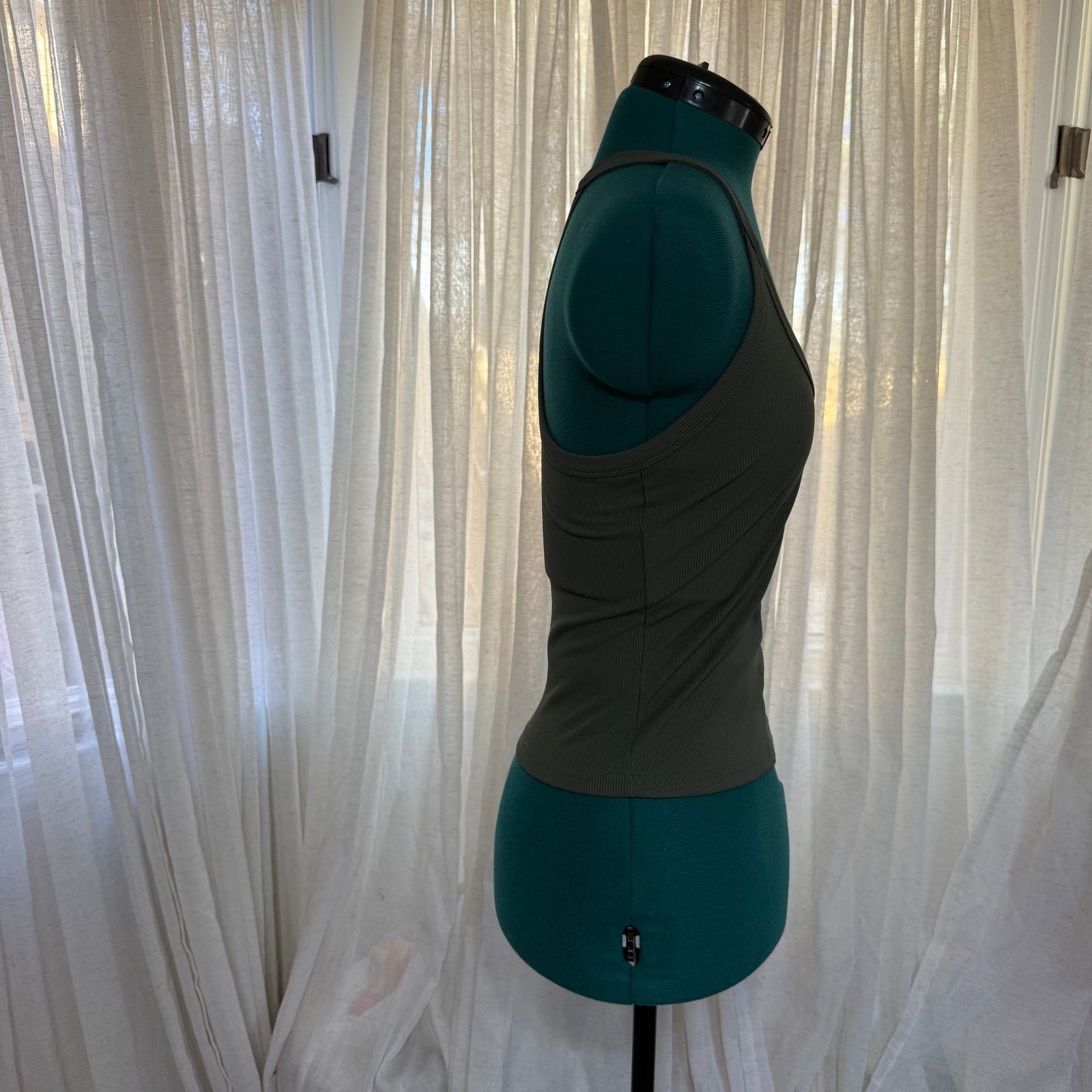 Other Green Ribbed Fitted Tank Top | Sz S Size S / US 4 / IT 40 - 3 Thumbnail