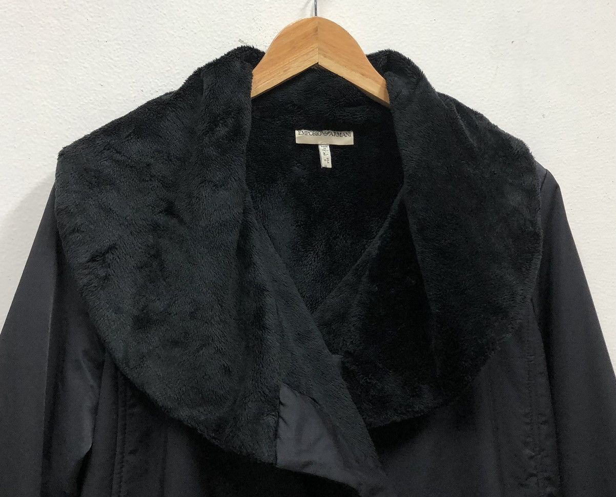 Emporio Armani Emporio Armani Black Lined Fleece Show Collar Coat Jacket Size M / US 6-8 / IT 42-44 - 10 Thumbnail