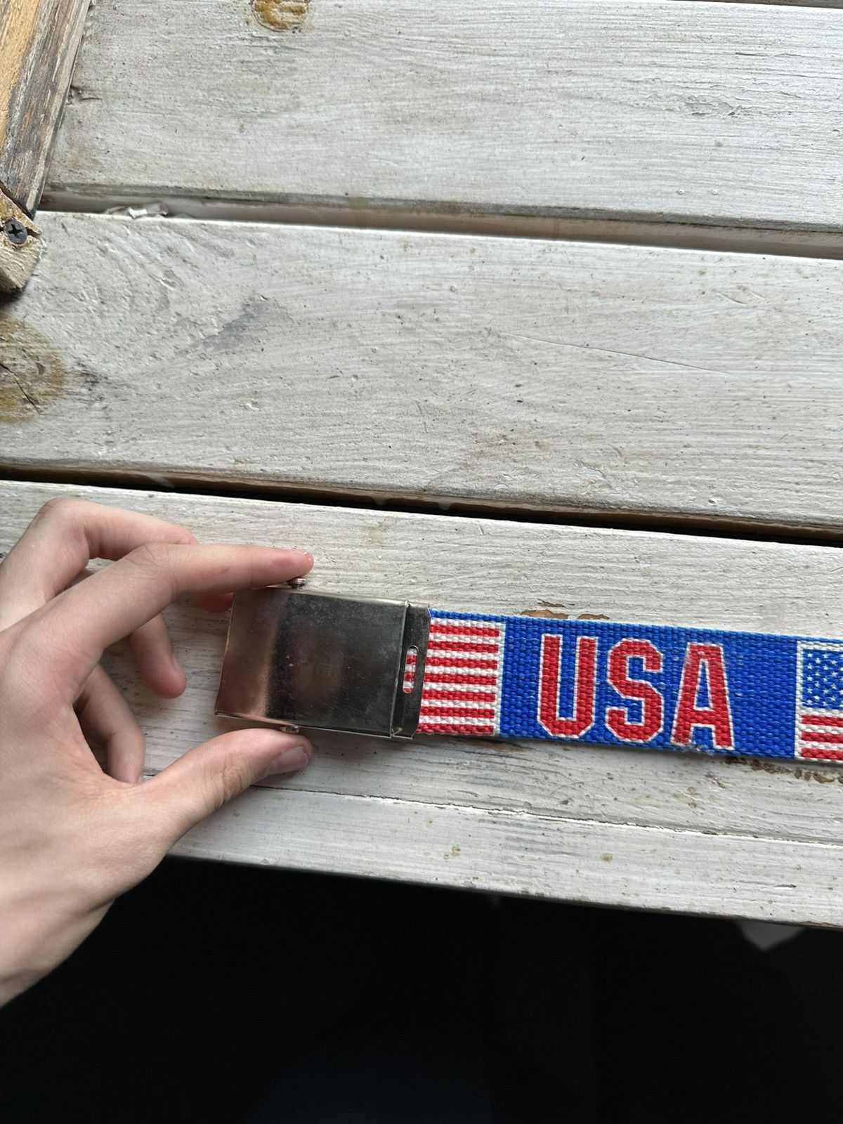 Other 🚨Vintage Crazy USA FLAG Belt Drip Japanese Hype bb Simon Size ONE SIZE - 2 Thumbnail