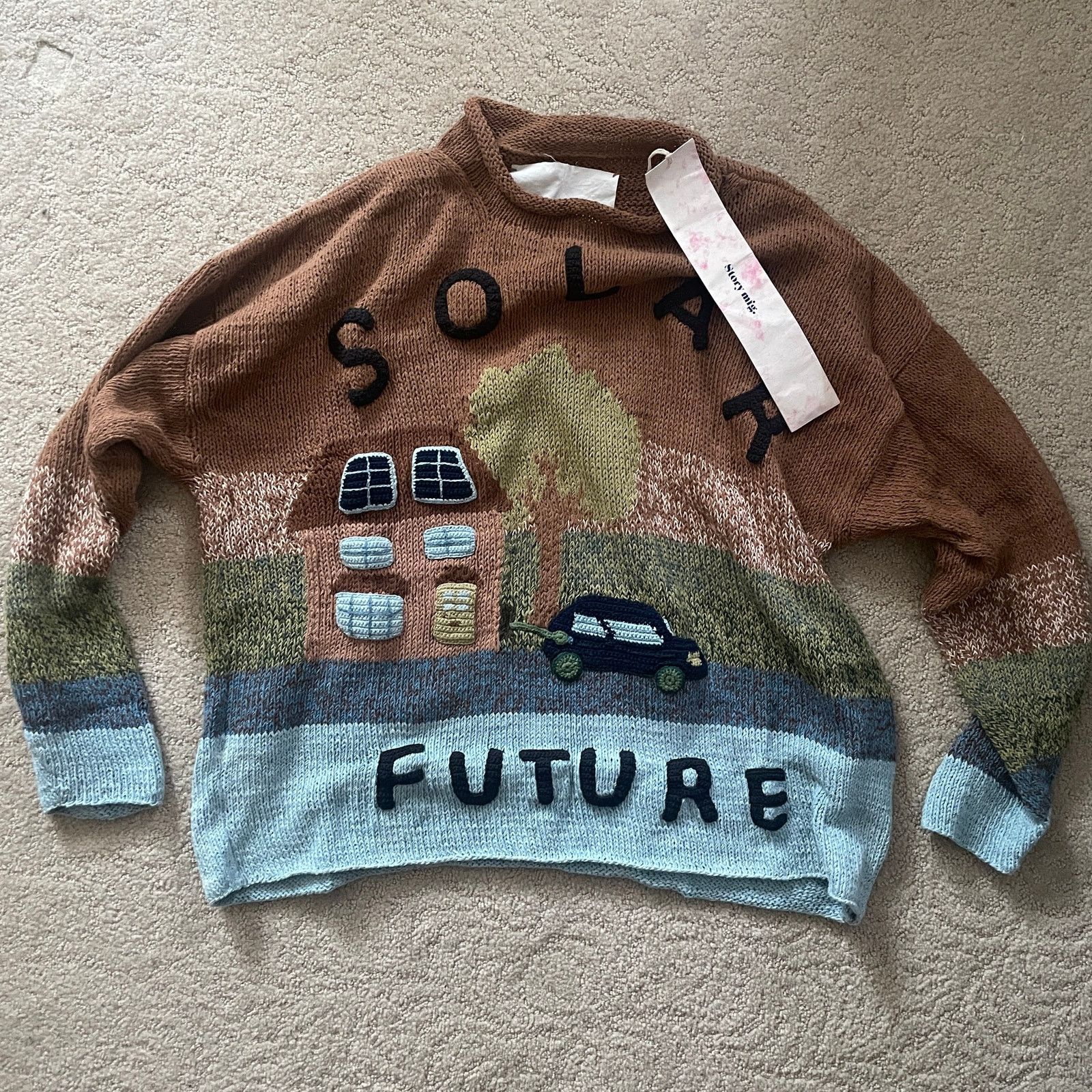 Story Mfg. Story MFG Twinsun Rollneck Clay Hand Knitted Sweater Size S / US 4 / IT 40 - 1 Thumbnail