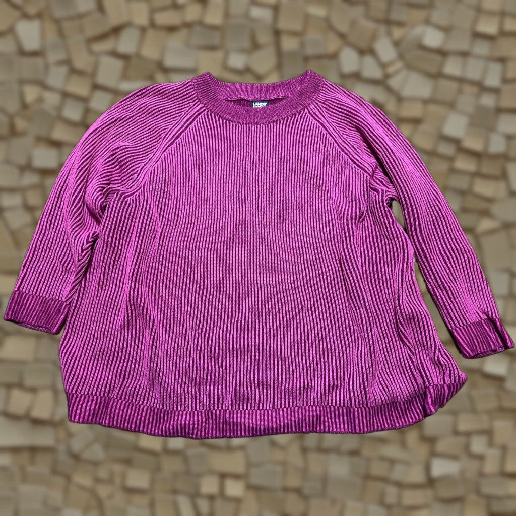 Lands' End Lands' End Sweater Women Pink Pullover Knit XL Crew Neck Long Sleeve Regular Fit Casual Knit Pullover Mens Womens Girls Not applicable Size XL / US 12-14 / IT 48-50 - 1 Thumbnail