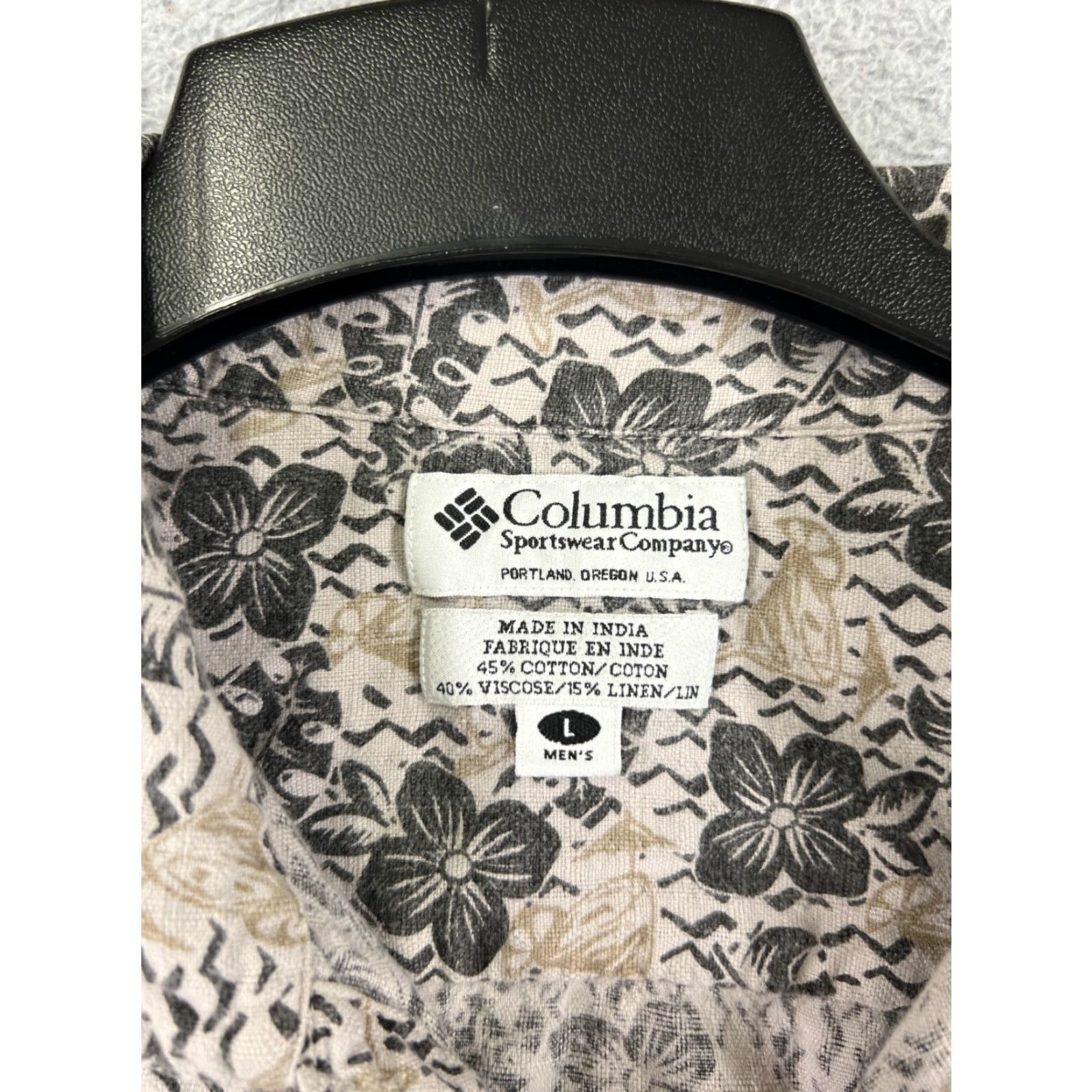 Vintage Columbia Shirt Men Large Beige Floral Cocktail Print Hawaiian Viscose Blend Size US L / EU 52-54 / 3 - 3 Thumbnail