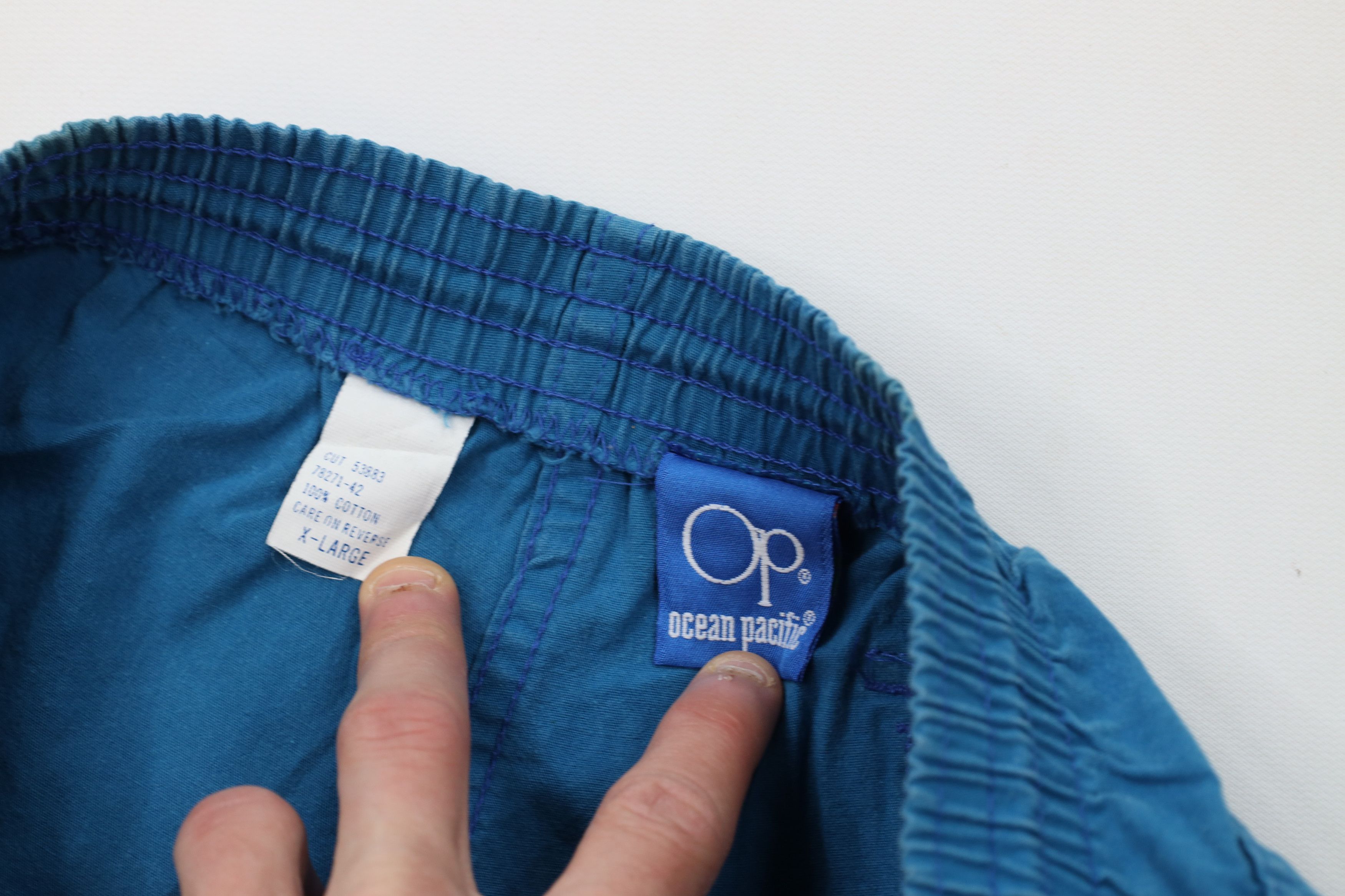 Ocean Pacific Vintage 80s 90s Ocean Pacific Above Knee Surf Shorts Blue Size US 36 / EU 52 - 9 Thumbnail