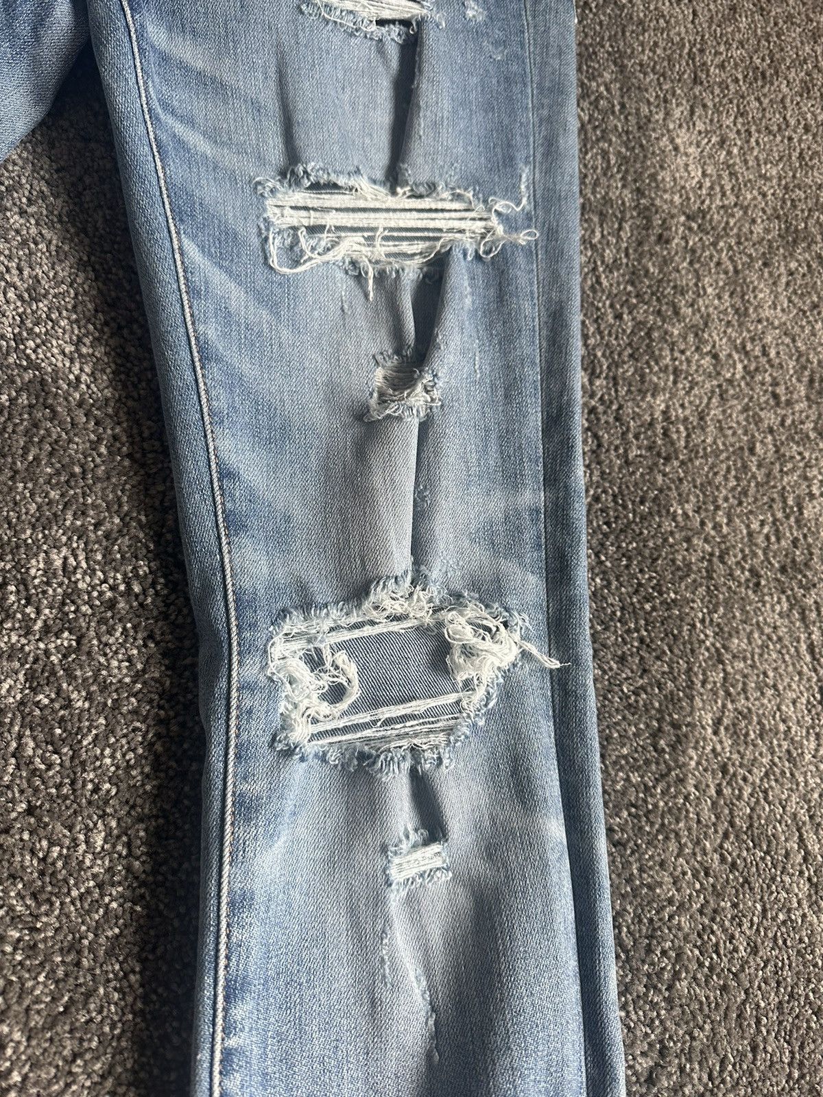 Amiri Amiri Blue Ripped Jeans Size US 30 / EU 46 - 2 Thumbnail
