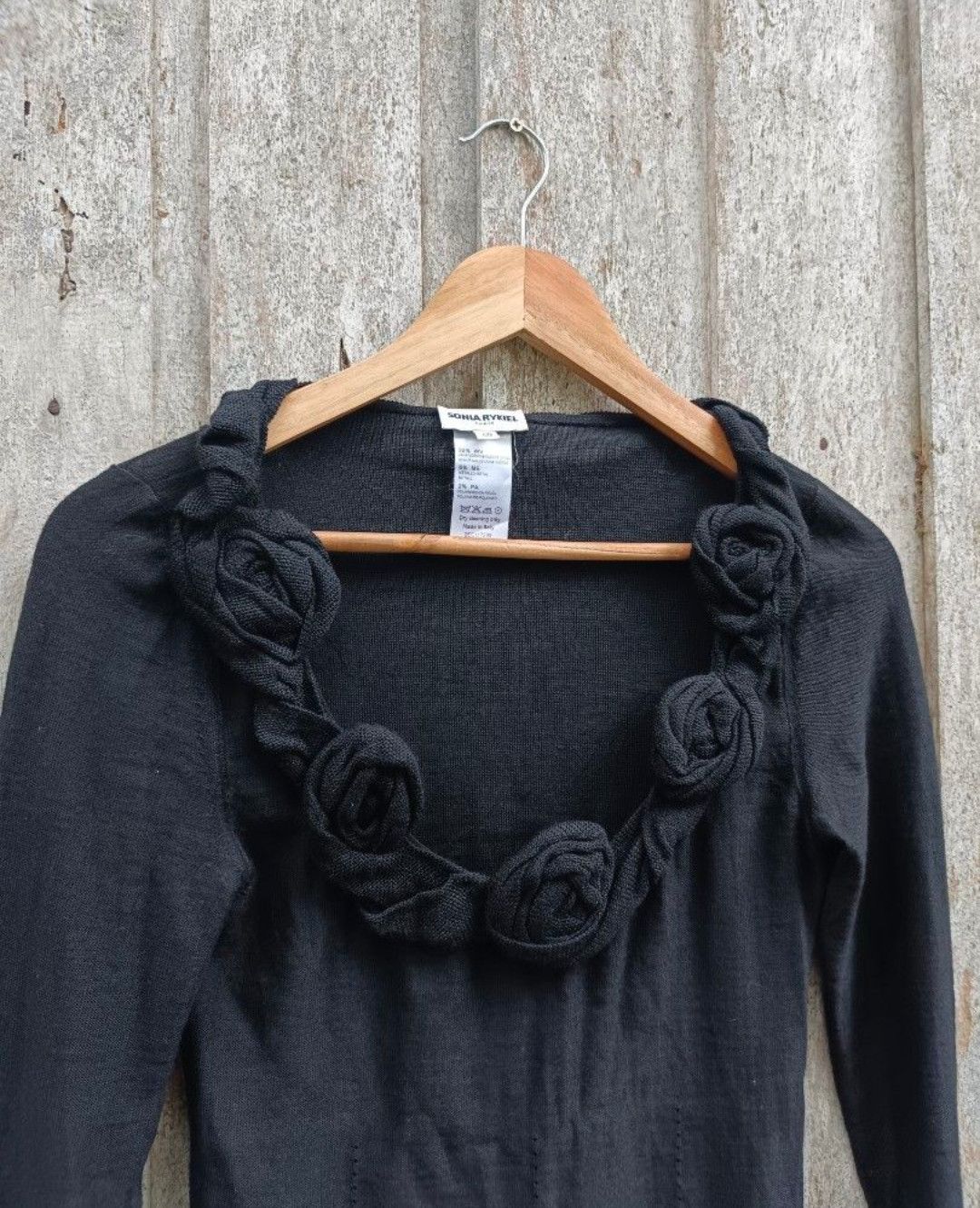 Sonia Rykiel Sonia Rykiel Paris V-Neck Decorated Wool Sweater Size L / US 10 / IT 46 - 2 Thumbnail
