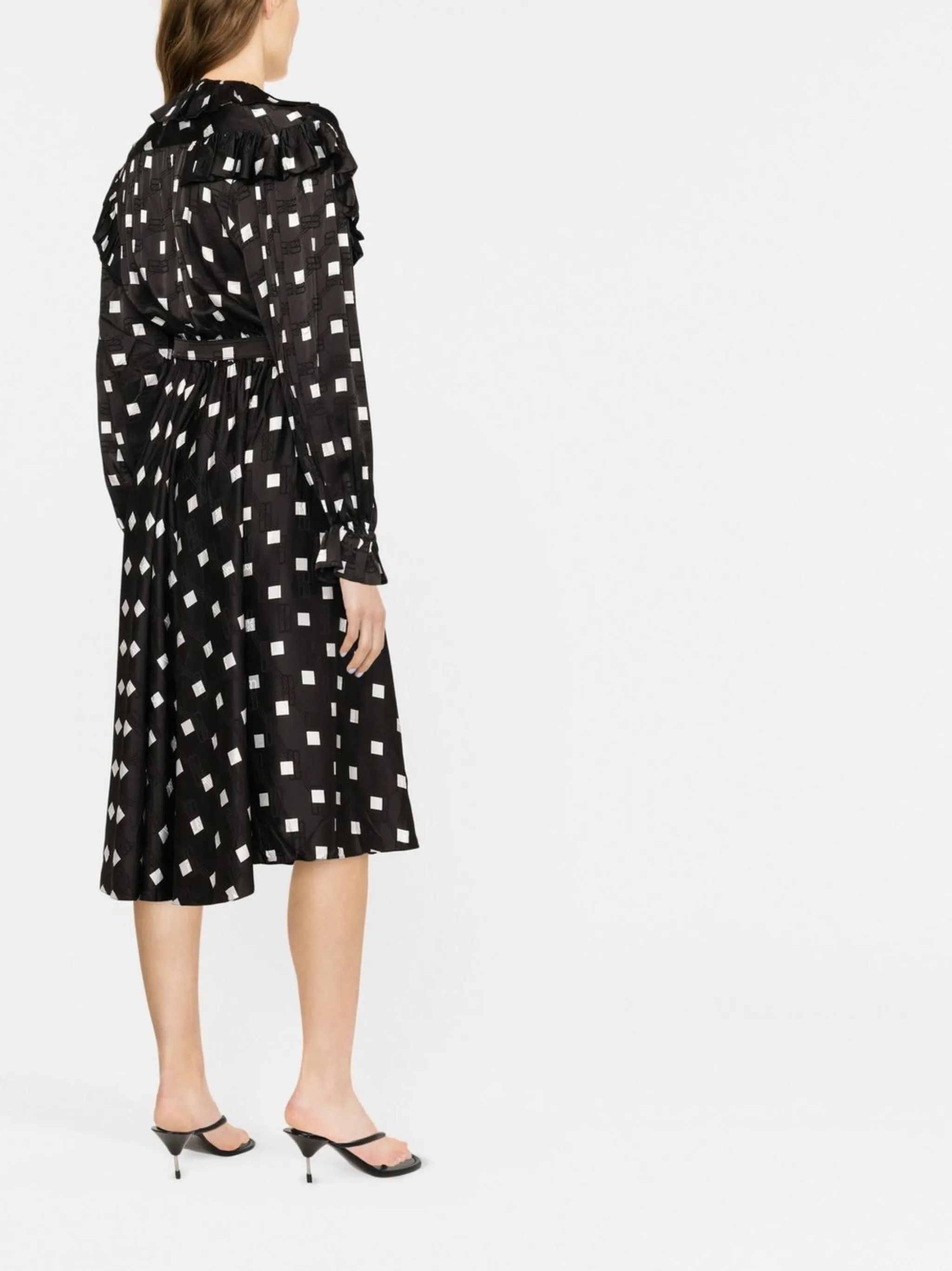 Balenciaga o1y0625 Midi Dress in Black/White Size M / US 6-8 / IT 42-44 - 3 Thumbnail