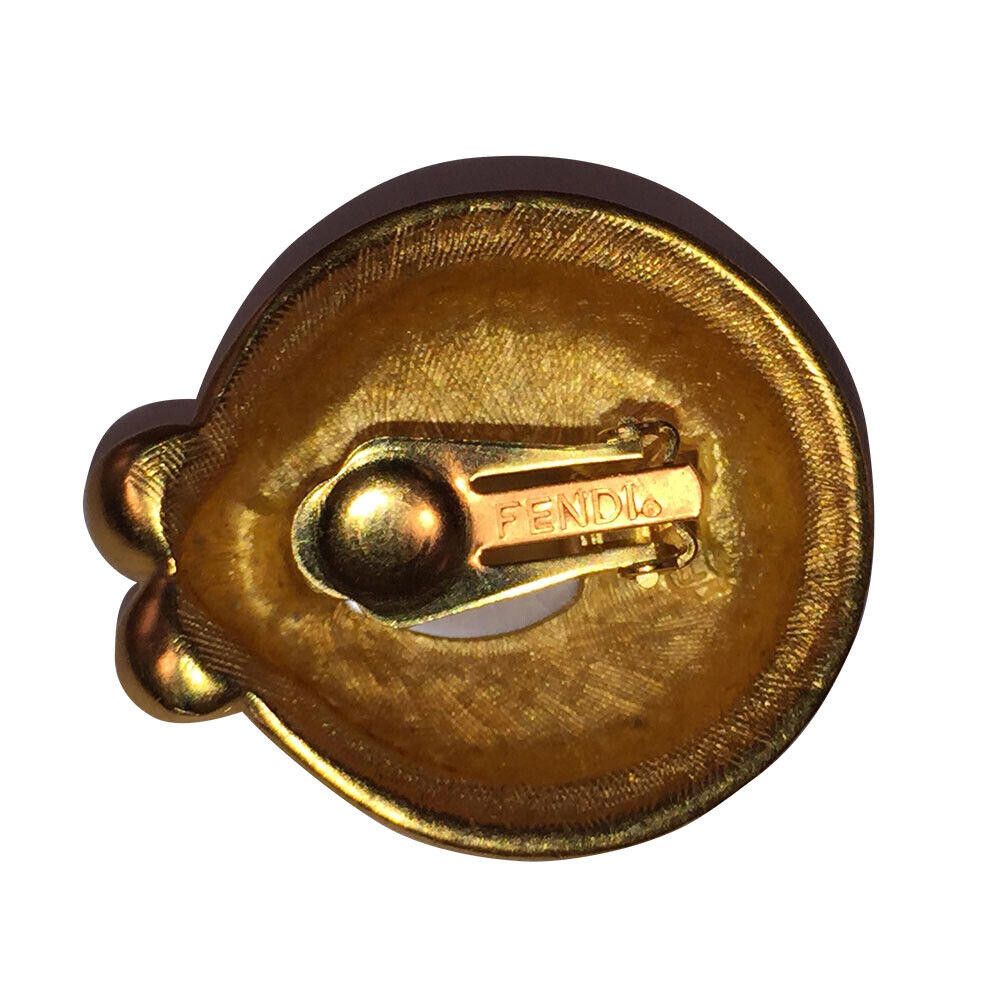 Fendi Large Fendi Earrings with Simulated Pearl Cabochons Size ONE SIZE - 6 Thumbnail
