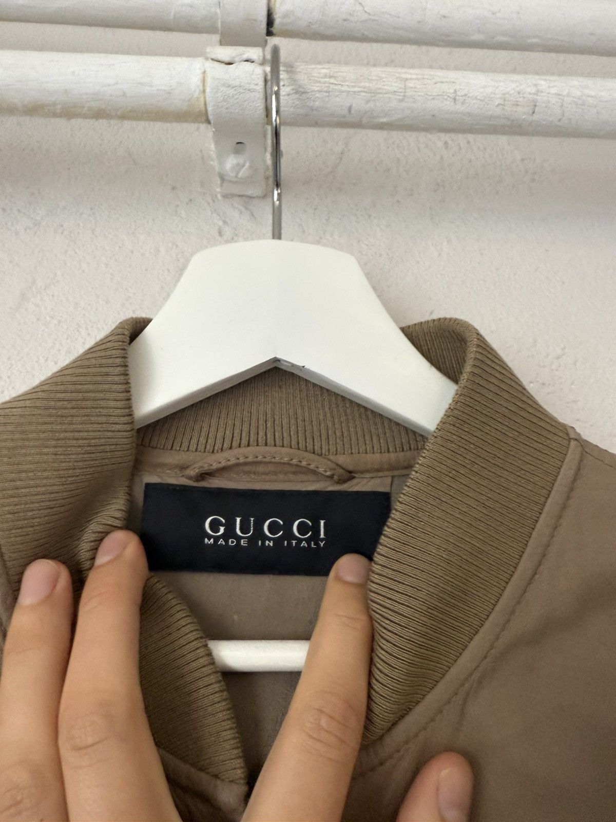 Gucci Kangaroo Leather Bomber Jacket in Olive Brown Size US M / EU 48-50 / 2 - 4 Thumbnail