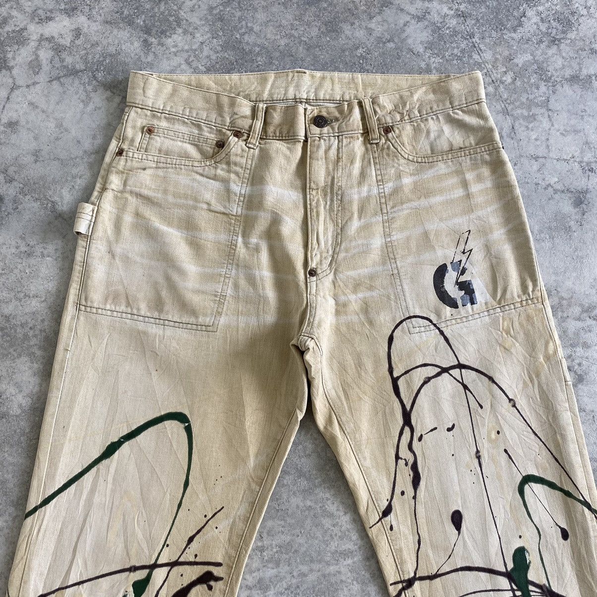 Sugar Cane Gowest Ebisunishi Japan Works/Military Splatter Denim Jeans Size US 34 / EU 50 - 3 Thumbnail