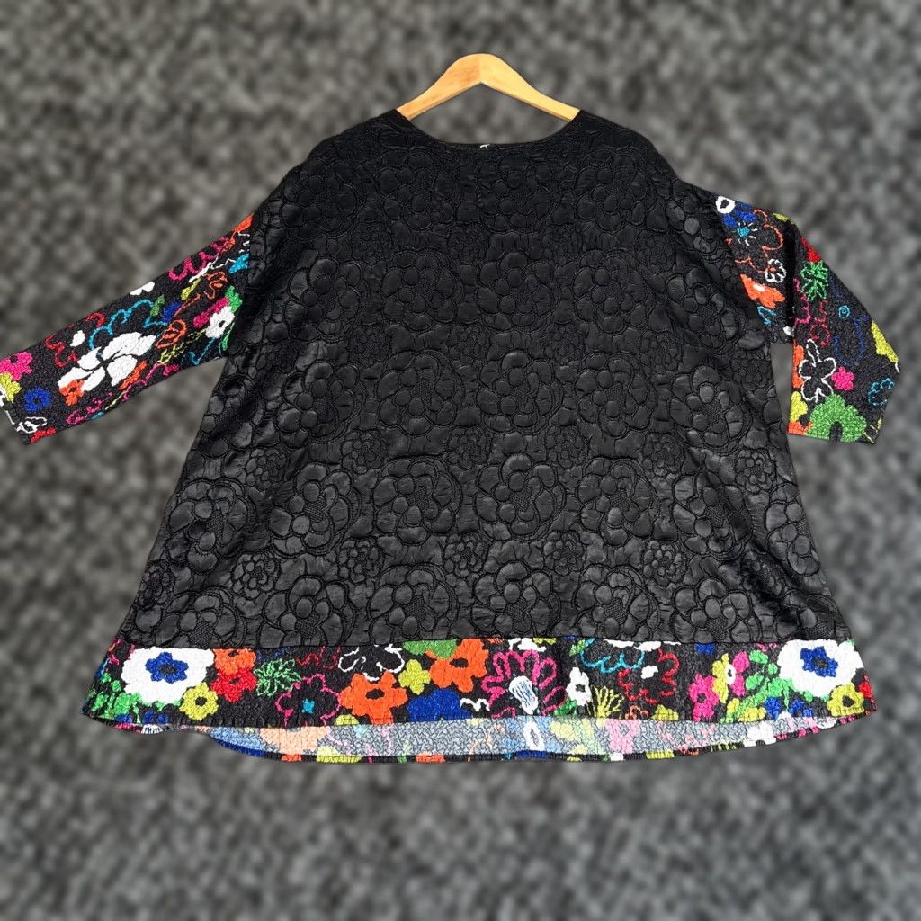Vintage Berek Blouse Womens XL Floral Print Oversized Crinkle Stretch Womens Size XL / US 12-14 / IT 48-50 - 1 Thumbnail