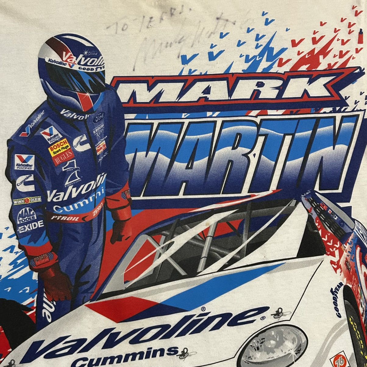 NASCAR × Vintage Vintage Mark Martin Nascar White T-Shirt Size US XL / EU 56 / 4 - 6 Thumbnail