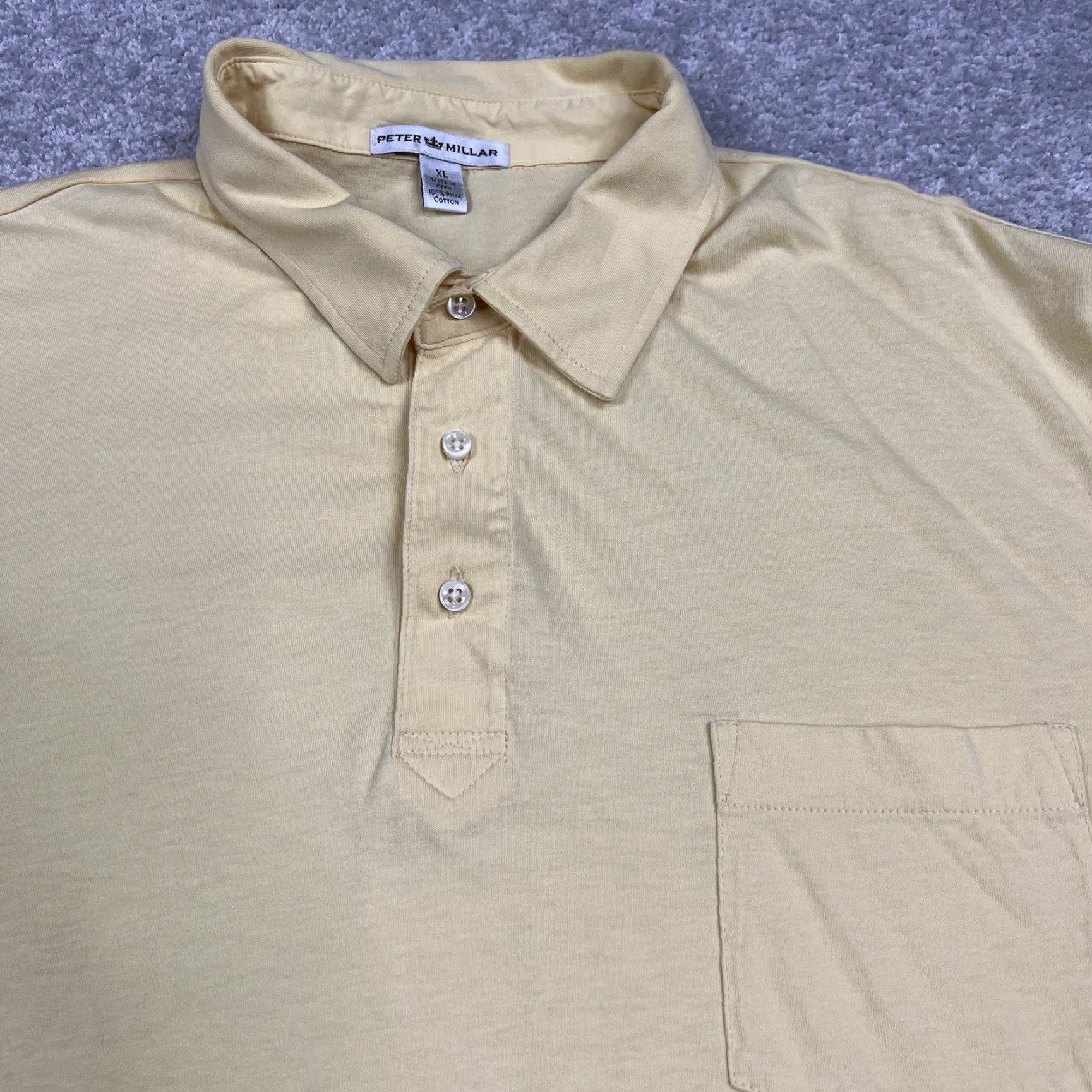 Peter Millar Peter Millar Polo Shirt Mens XL Yellow Pima Cotton Pullover Top Golf EUC Size US XL / EU 56 / 4 - 3 Thumbnail