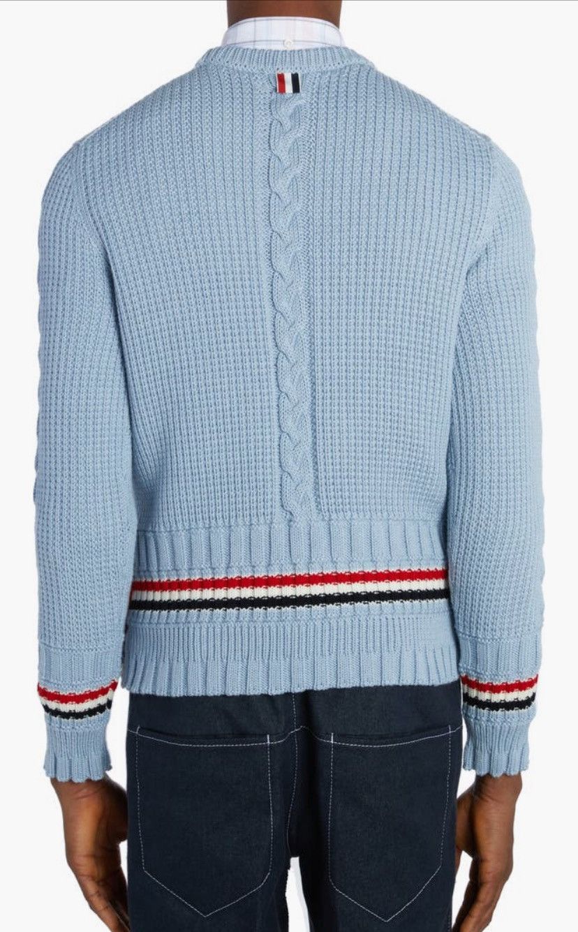 Thom Browne Cable Knit Merino Wool w/ RWB Stripe Size US S / EU 44-46 / 1 - 4 Thumbnail