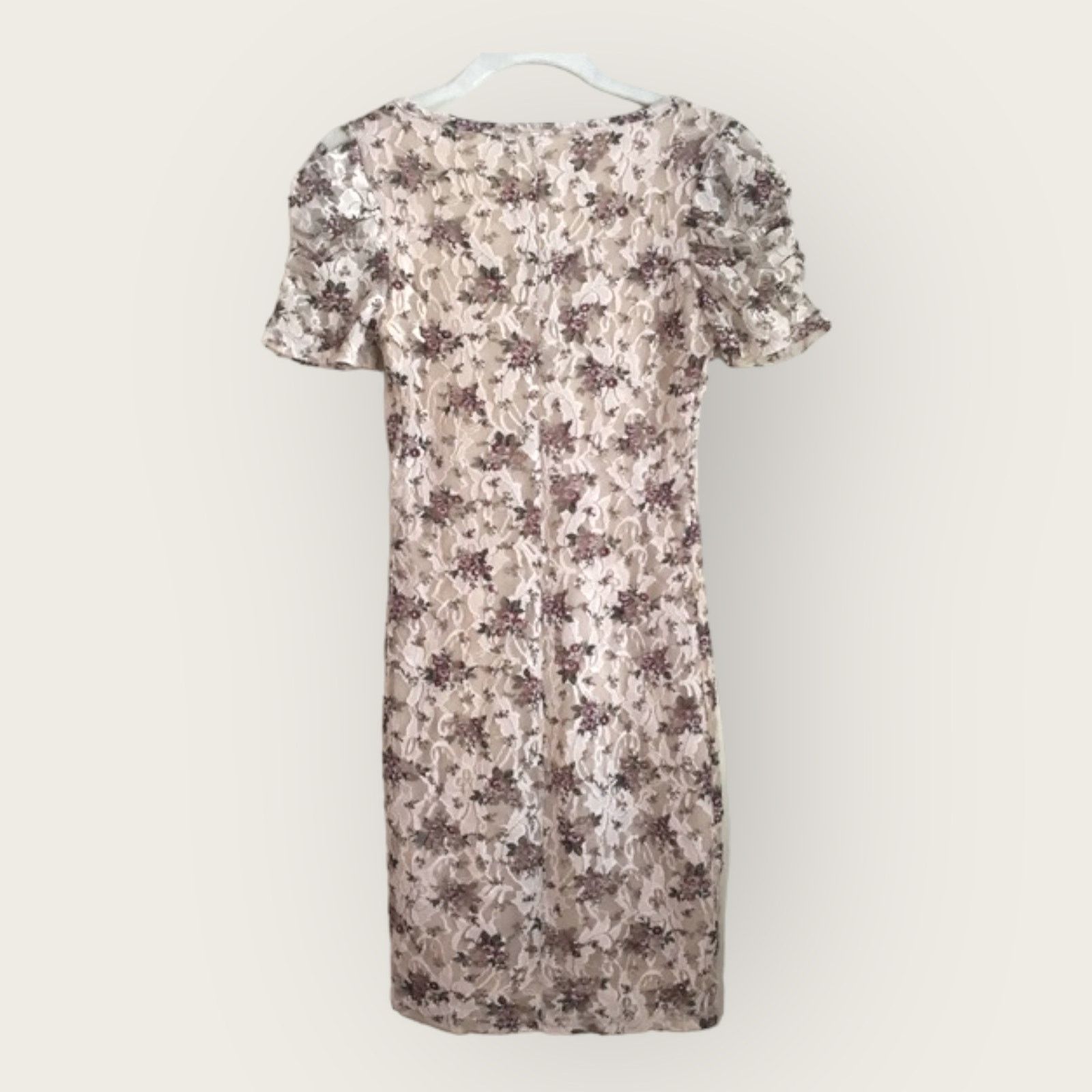 Forever 21 Forever 21 | Taupe Floral Lace Bodycon Dress | Medium Size M / US 6-8 / IT 42-44 - 8 Thumbnail
