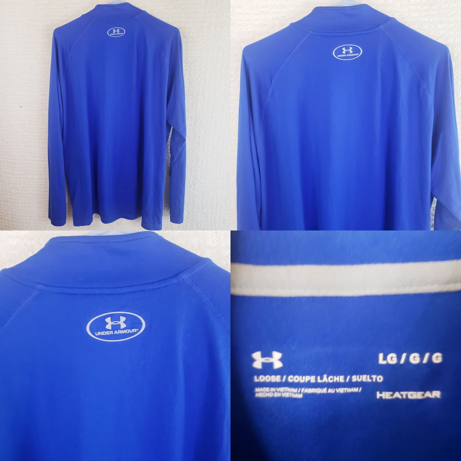 Under Armour Under Armour HeatGear Shirt Mens Large Blue Long Sleeve 1/4 Zip Mock Neck Activewear Pullover Size US L / EU 52-54 / 3 - 8 Thumbnail