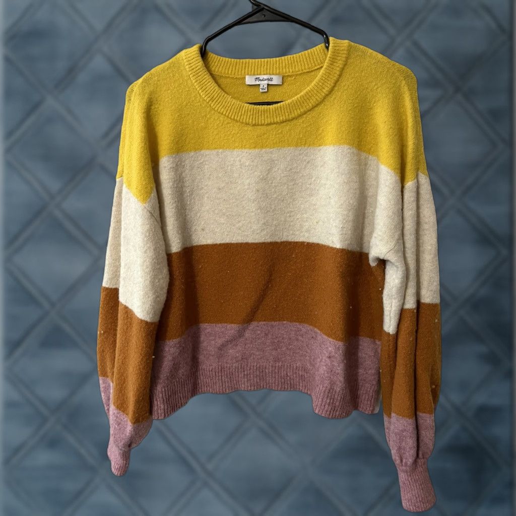 Madewell Madewell Womens Crofton Stripe Pullover Sweater Sz S Wool Alpaca Blend Size S / US 4 / IT 40 - 1 Thumbnail