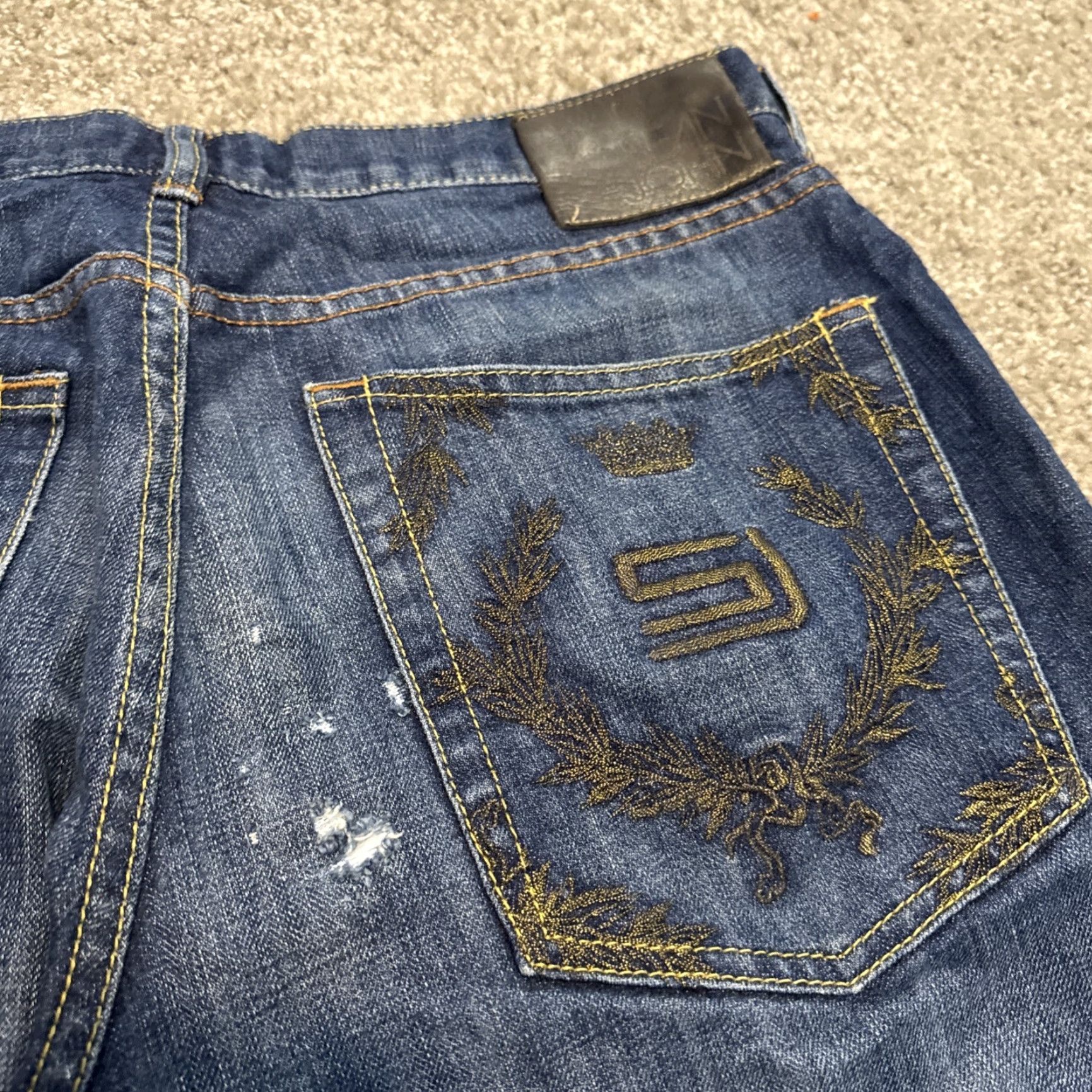 Sean John VINTAGE Sean John Jeans Dark Wash Denim 34x32 Grunge Straight Men Blue 90s Vintage Y2K Size US 34 / EU 50 - 6 Thumbnail