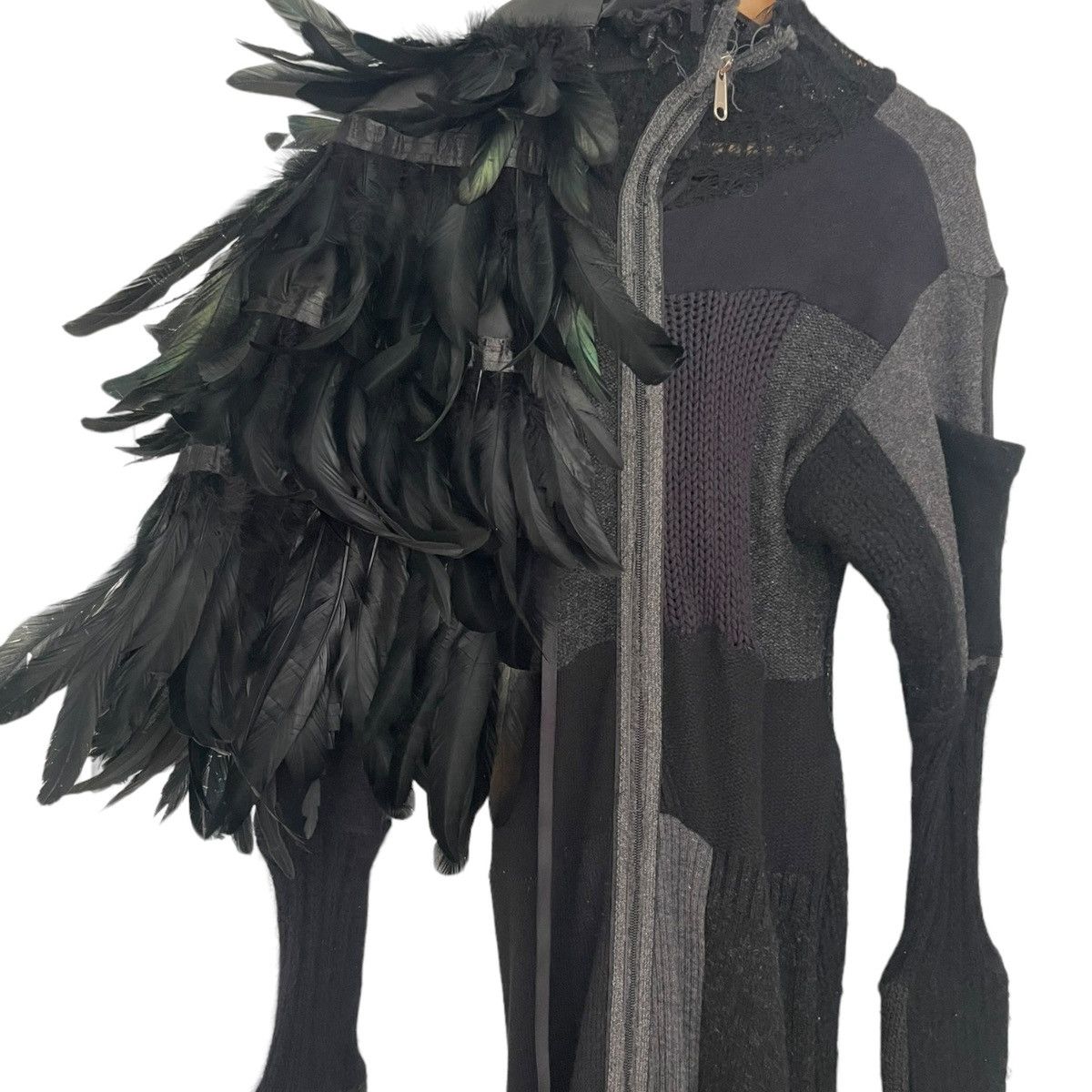 Vintage Feather attachment knit long coat Size US L / EU 52-54 / 3 - 2 Thumbnail