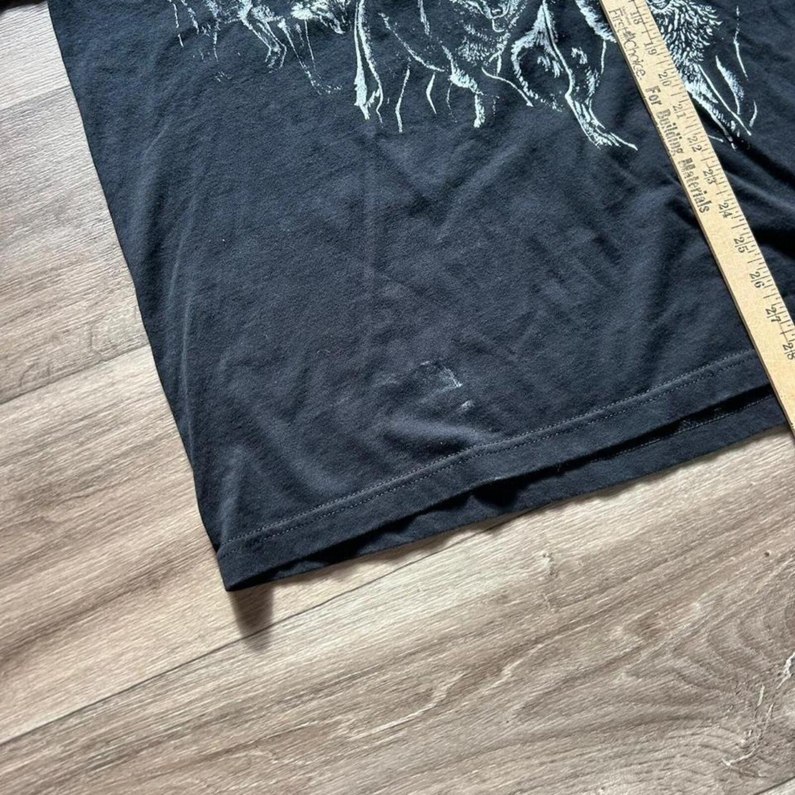 Anvil Vintage 90’s Nature Aop Black wolf moon graphic tee size L Size US L / EU 52-54 / 3 - 7 Thumbnail
