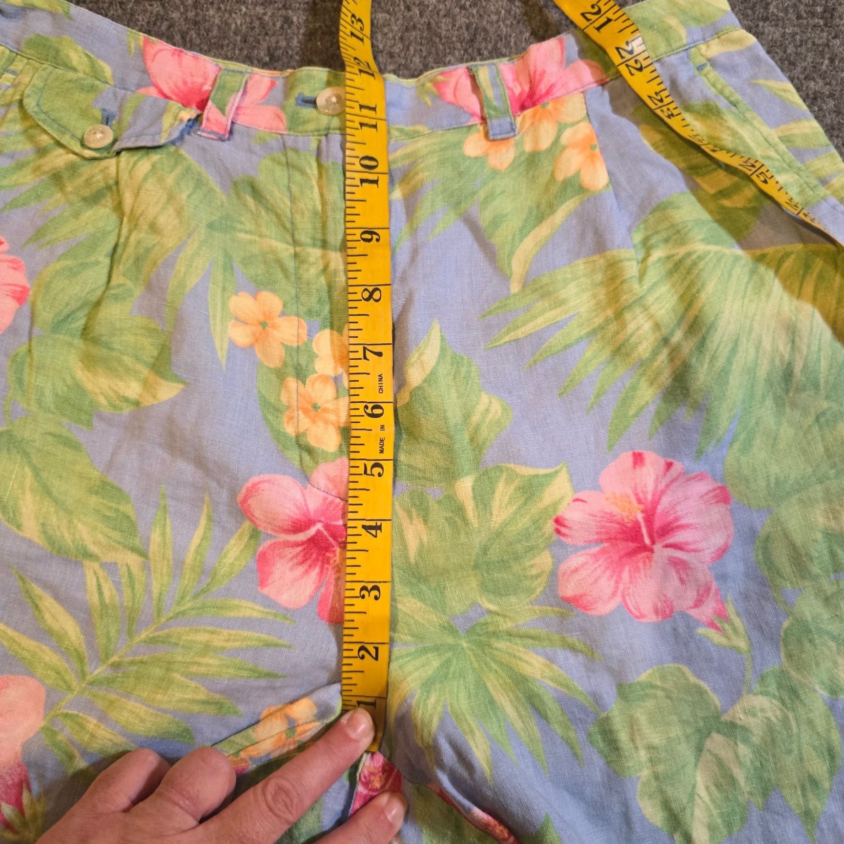 Ralph Lauren Lauren Ralph Lauren Short Womens Size 8 Blue Tropical Floral Linen High Waist Chino Pocketed 6 Inseam Vintage Mens/ Womens Size 30" / US 8 / IT 44 - 6 Thumbnail