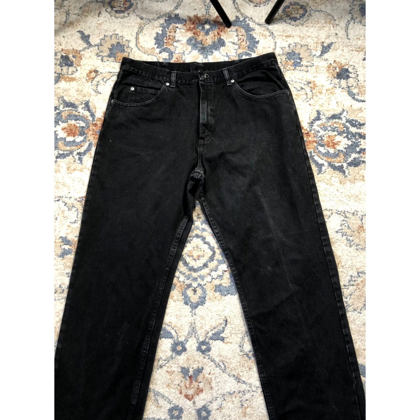 Wrangler Wrangler Jeans Mens 36x30 Black Denim Straight Leg WA783 Five Pocket Authentics Size US 36 / EU 52 - 3 Thumbnail
