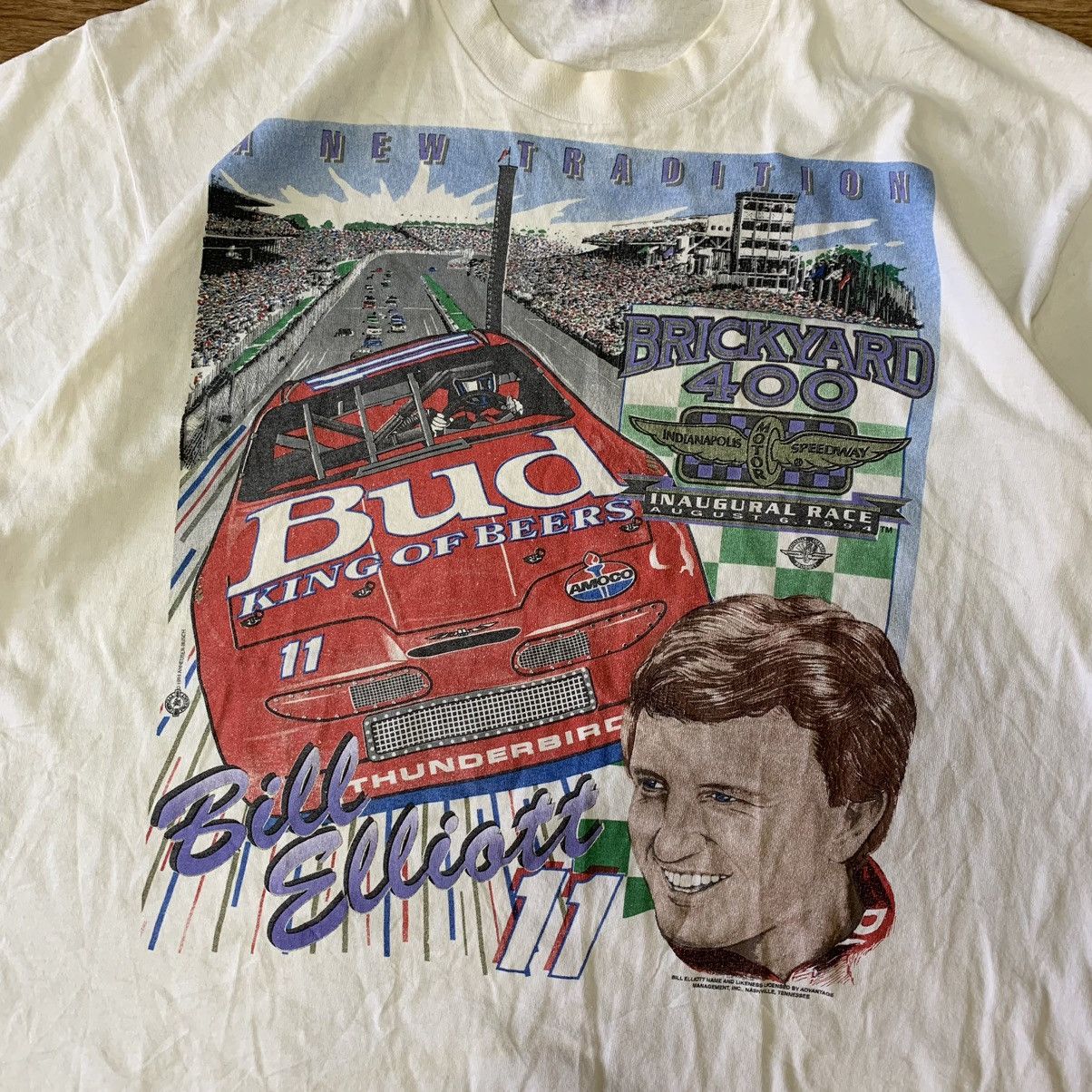 Budweiser × Vintage Vintage 1994 Budweiser Bill Elliot T-shirt Size US XL / EU 56 / 4 - 4 Thumbnail