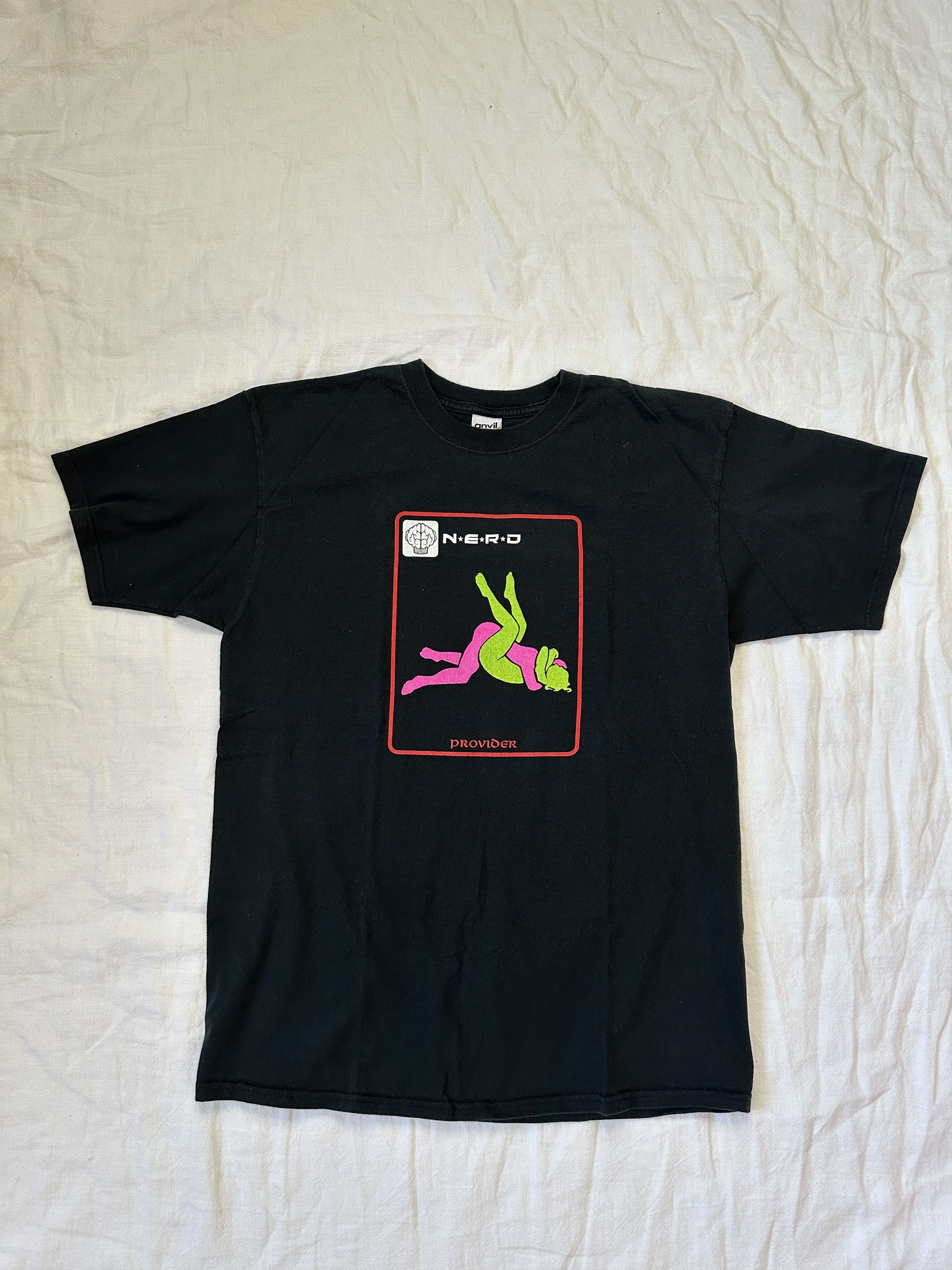 image of Band Tees x Pharrell Vintage N.e.r.d Provider Fly Or Die Shirt in Black, Men's (Size Large)