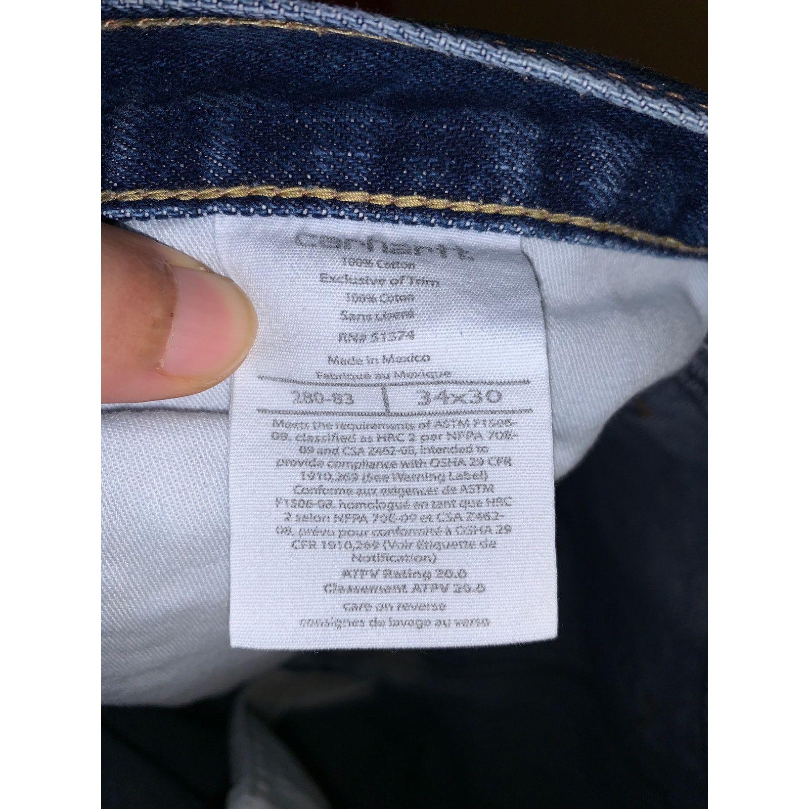Carhartt Carhartt FR Flame Resistant Jeans 34x30 CAT 2 Workwear Denim Size US 34 / EU 50 - 5 Thumbnail