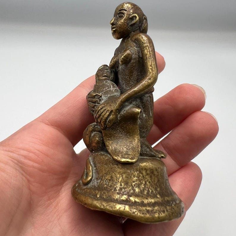 Vintage Antique Cast Bronze Brass Decor Figure primitive Size ONE SIZE - 2 Thumbnail