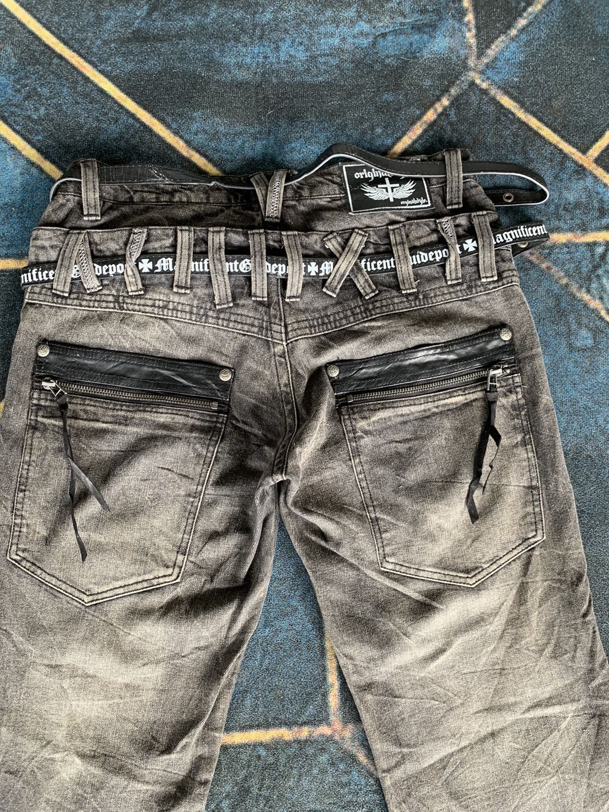 If Six Was Nine 💥 OriginalStyle Distressed Double Waist Denim Size US 32 / EU 48 - 10 Thumbnail