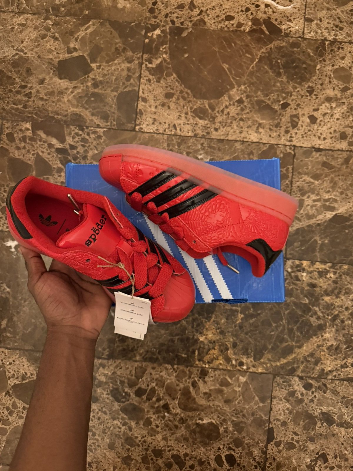 Adidas Adidas x Sp5der Superstar "Red Metallic" – Size US 4 / EU 36 Size US 5.5 / IT 35.5 - 1 Thumbnail