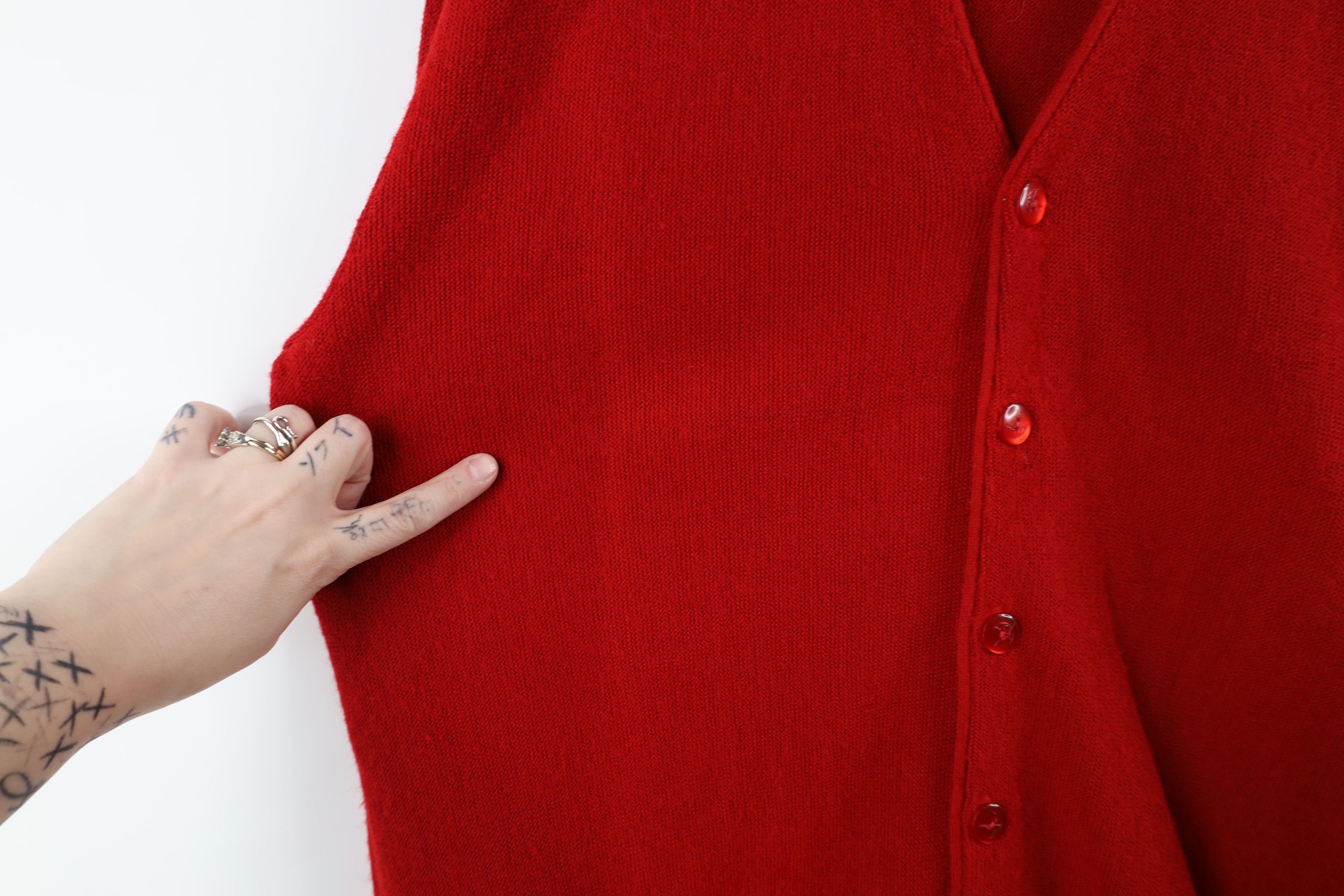 Vintage Vintage 70s Streetwear Faded Blank Knit Cardigan Sweater USA Size US L / EU 52-54 / 3 - 5 Thumbnail