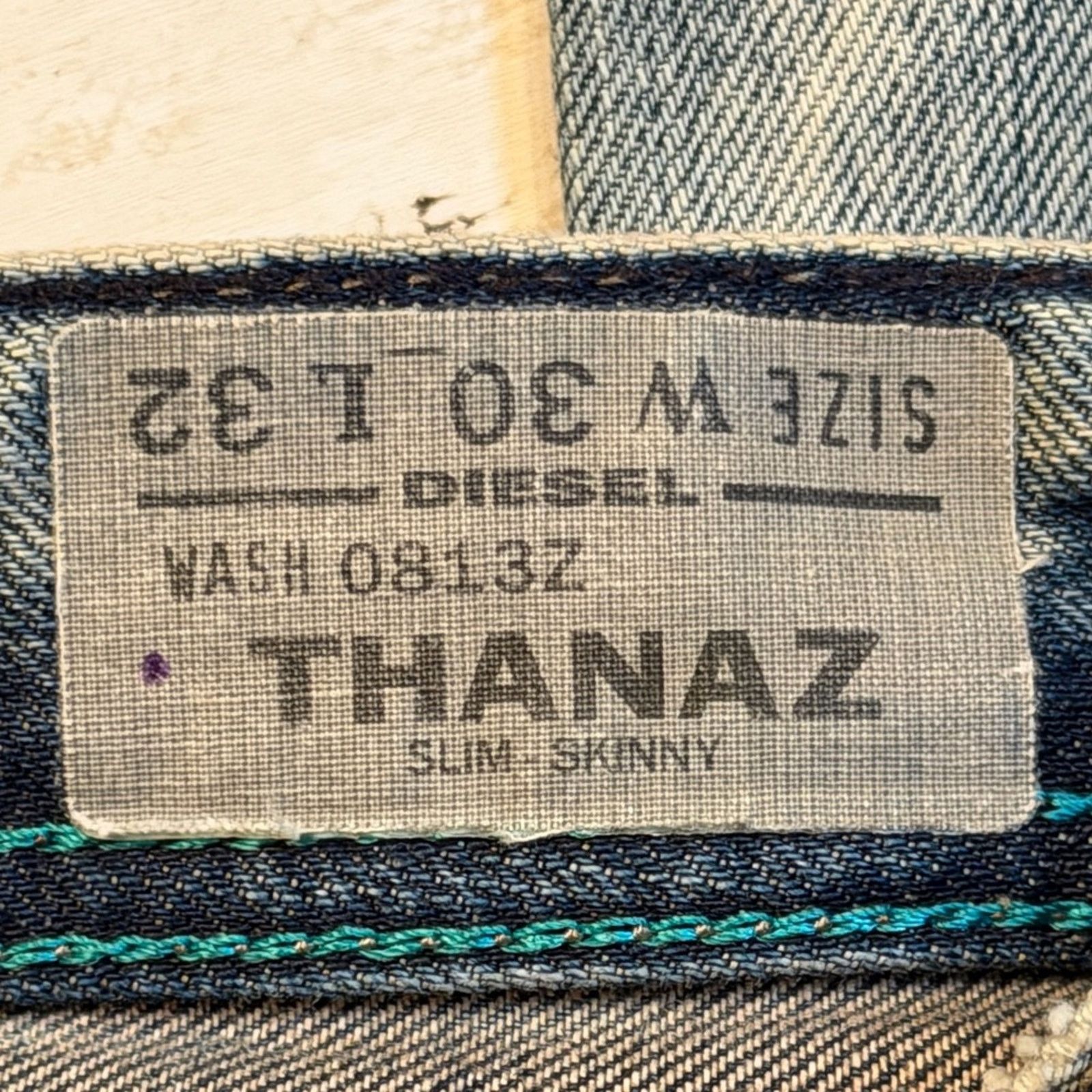 Diesel Thanaz Distressed Jeans size 30 Slim 813z Acid Wash Patched Size US 30 / EU 46 - 2 Thumbnail
