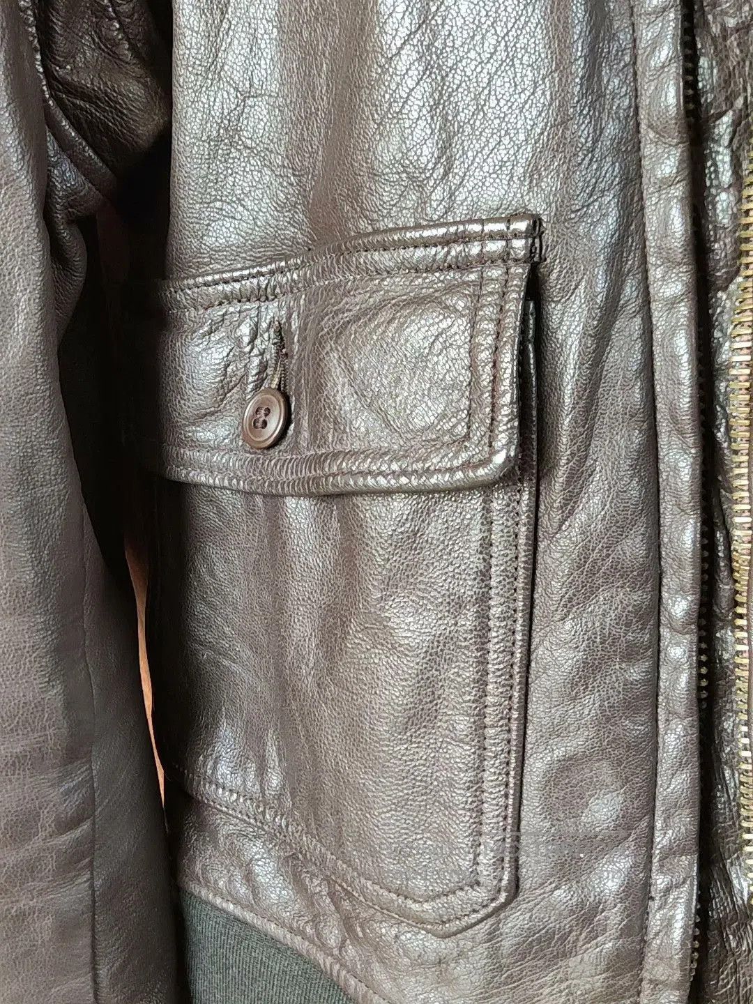 Gold And Wood Golden Thread Brill Bros G1 Leather Jacket. Size US M / EU 48-50 / 2 - 5 Thumbnail