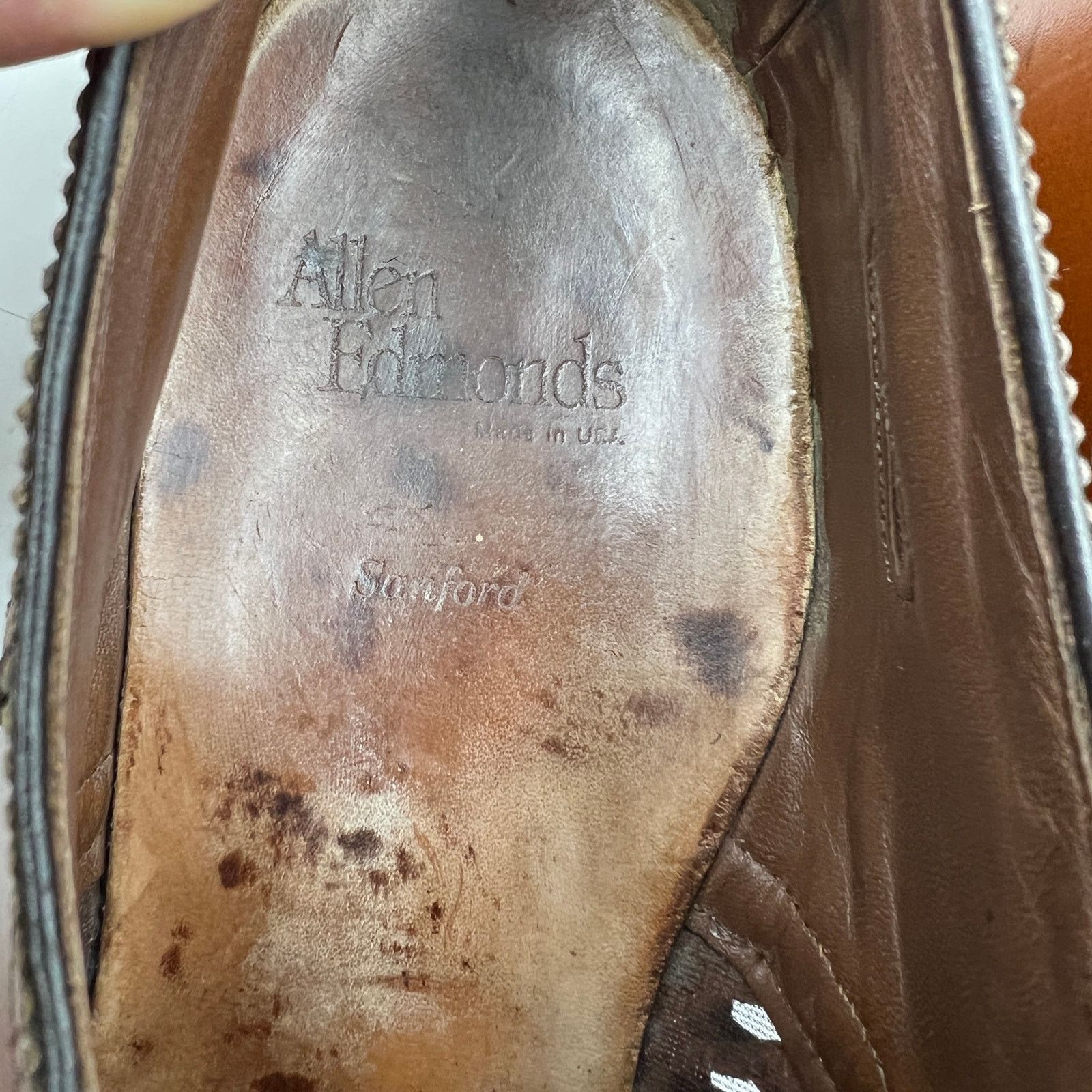 Allen Edmonds Allen Edmonds Sanford Leather Lace Ups In Oak Brown Size US 12 / EU 45 - 6 Thumbnail