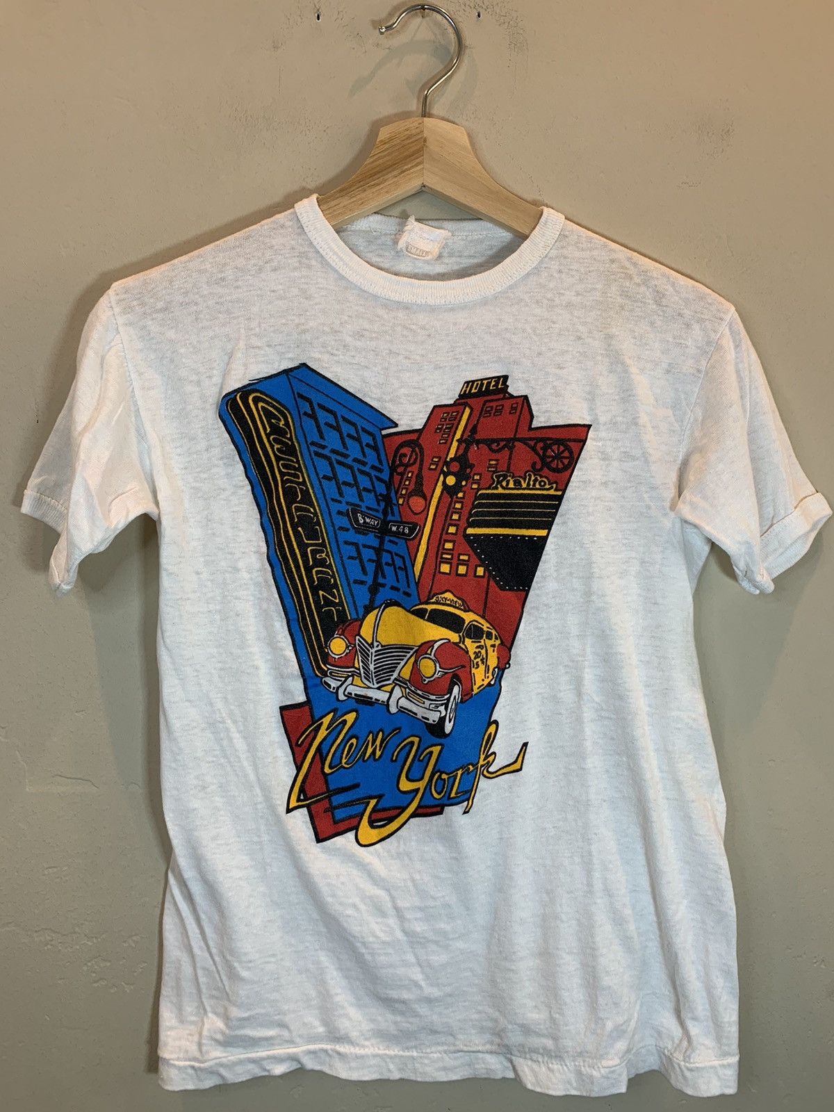 Vintage *RARE* Vintage 70’s New York City Taxi Single Stitch T-Shirt Size US S / EU 44-46 / 1 - 1 Thumbnail