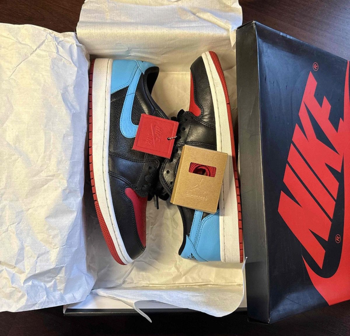 Jordan Brand WMNS Jordan 1 Retro Low OG NC to Chi CZ0775-046 Black 2023 Size US 11 / IT 41 - 9 Thumbnail