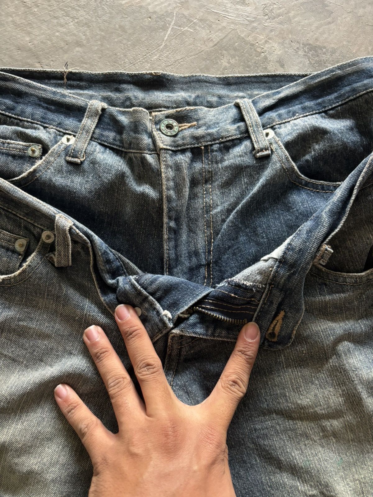 PPFM DOUBLE WAIST ZEROSAIL DISTRESSED JAPANESE BORO WASHED PUNK Size US 33 - 5 Thumbnail