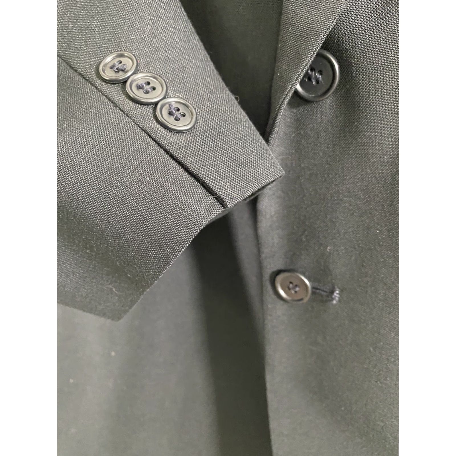 Vintage Towncraft Jacket Black 46L Two Button Blazer Sport Coat Polyester Wool Size 46R - 6 Thumbnail