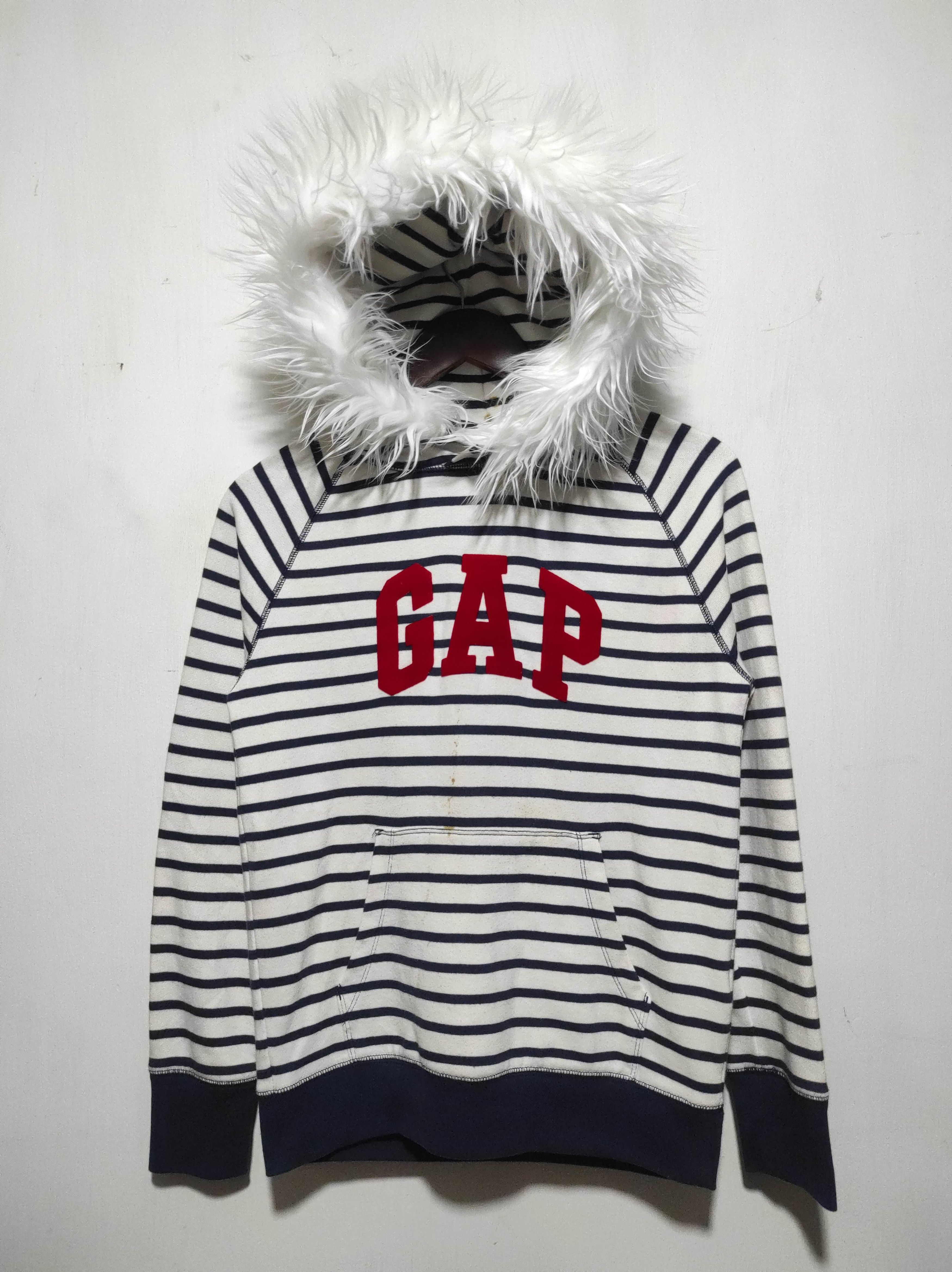 Gap GAP Stripe Fur Hoodie i6w9 Lgb Style Size US XXS / EU 40 - 2 Thumbnail