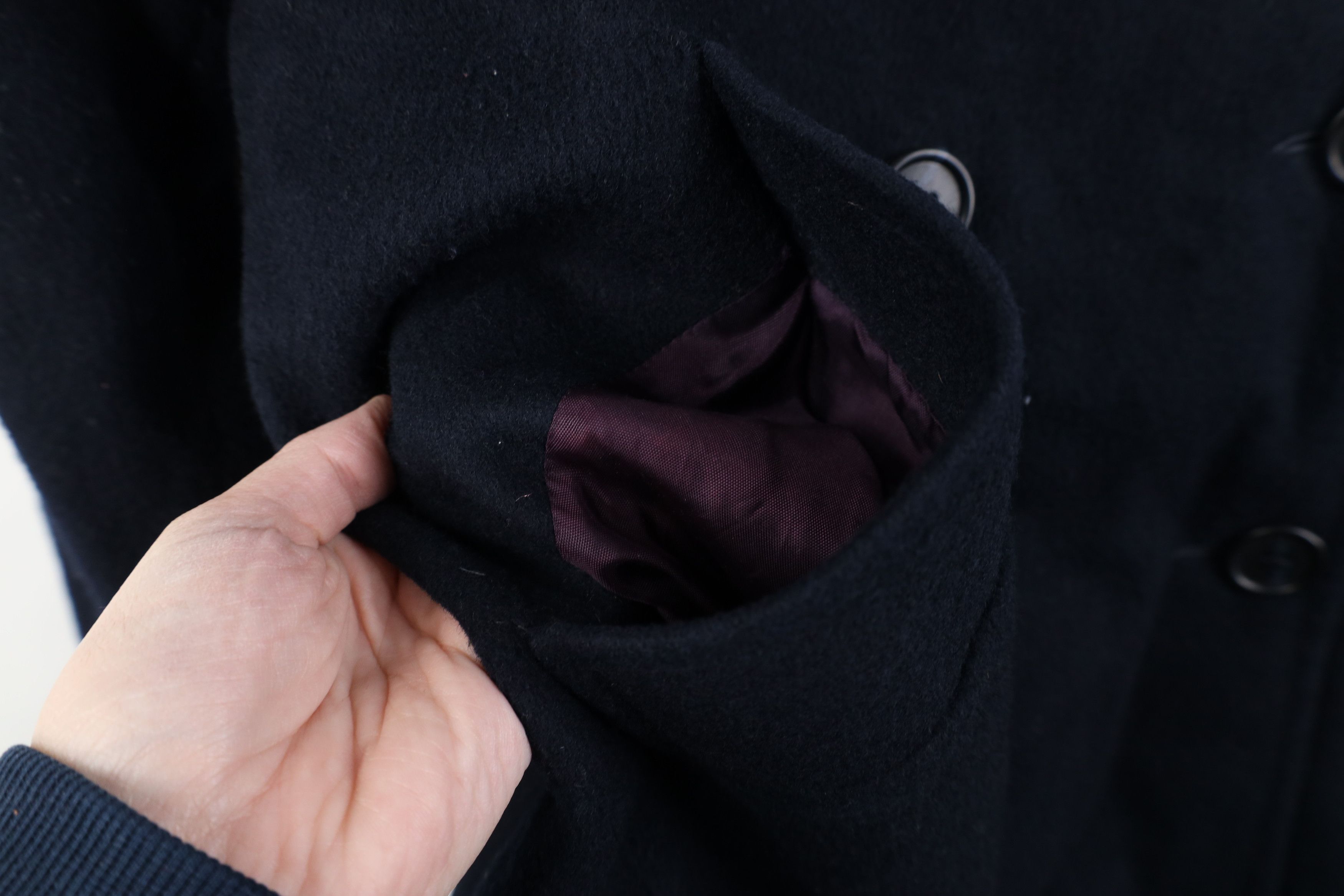 Vintage Vintage 90s Streetwear Breasted Peacoat Jacket Navy Blue Size L / US 10 / IT 46 - 4 Thumbnail