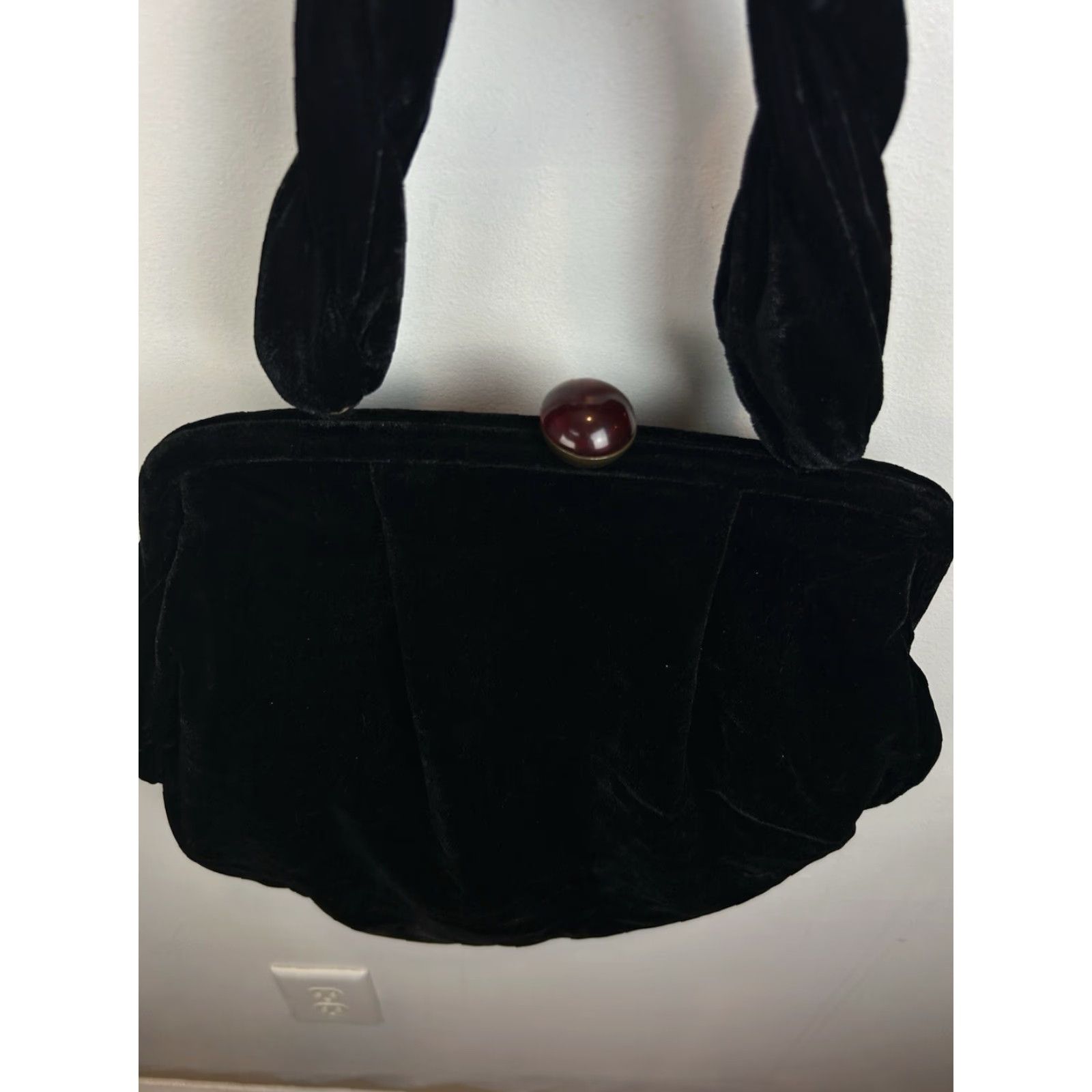 Velour Black Velvet Shoulder Bag Whimsigoth Witchy Gothic Feminine Dark User: Black Velvet Shoulder Bag Whimsigoth Witchy Gothic Feminine Dark Size ONE SIZE - 6 Thumbnail