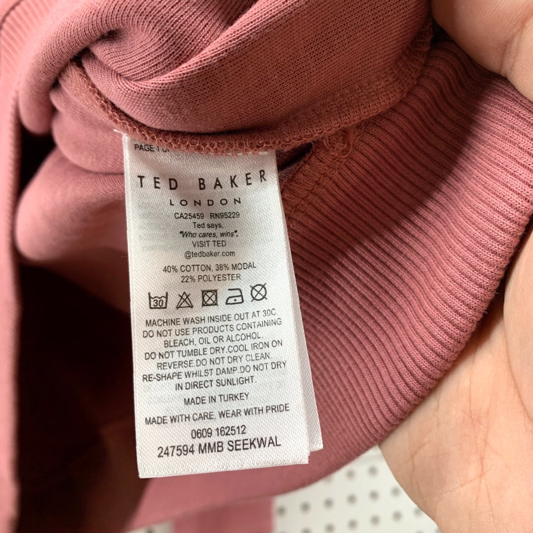 Ted Baker Ted Baker London Sweater Mens Size L Mauve Pink Tonal Striped Preppy Work Knit Pullover Crew Neck Long Sleeve Casual Winter Spring Fall Mens Size US L / EU 52-54 / 3 - 7 Thumbnail