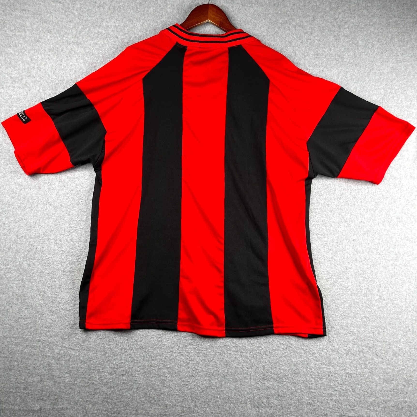 Vintage Trinidad & Tabago Sports Wear Polo Shirt 2XL Red Black Striped Mens Soccer Shirt Size US XXL / EU 58 / 5 - 7 Thumbnail