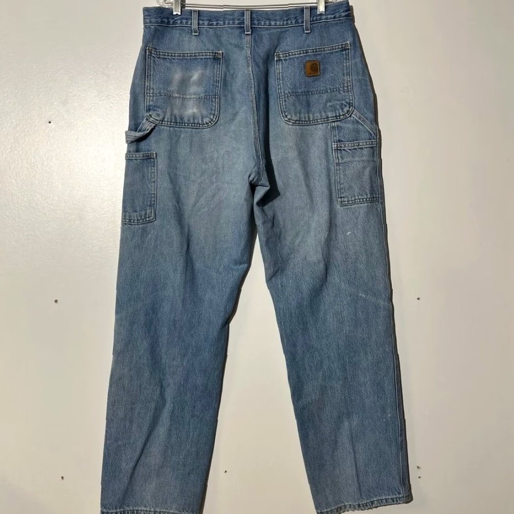 Carhartt VINTAGE Carhartt Carpenter Dungaree Fit Light Blue Denim Jeans Men's 38x34 Size US 38 / EU 54 - 4 Thumbnail